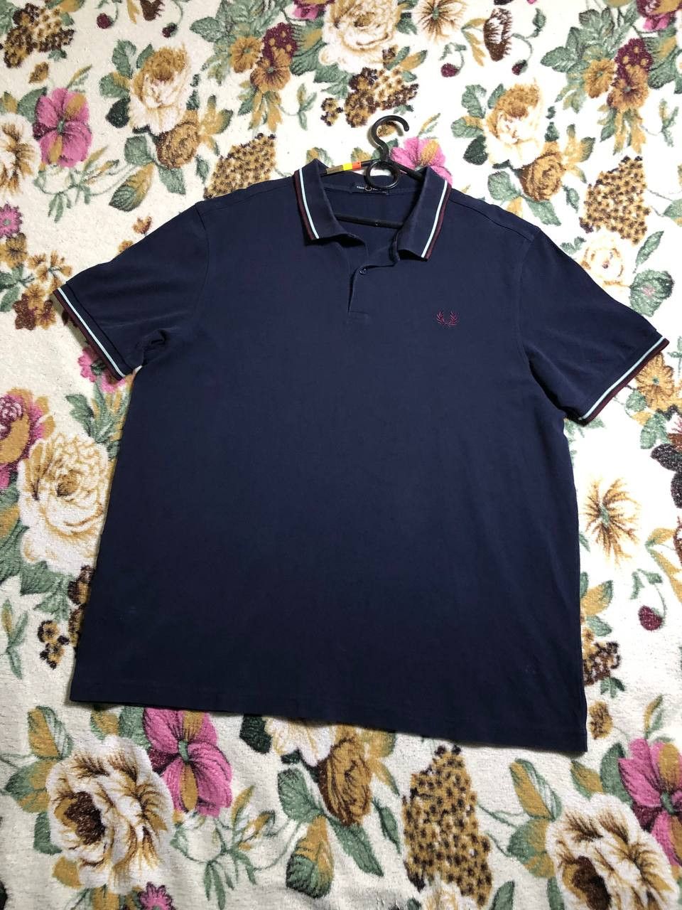 Fred Perry Fred Perry Men's Polo Shirt Embroidered Logo Navy Size US XXL / EU 58 / 5 - 1 Thumbnail