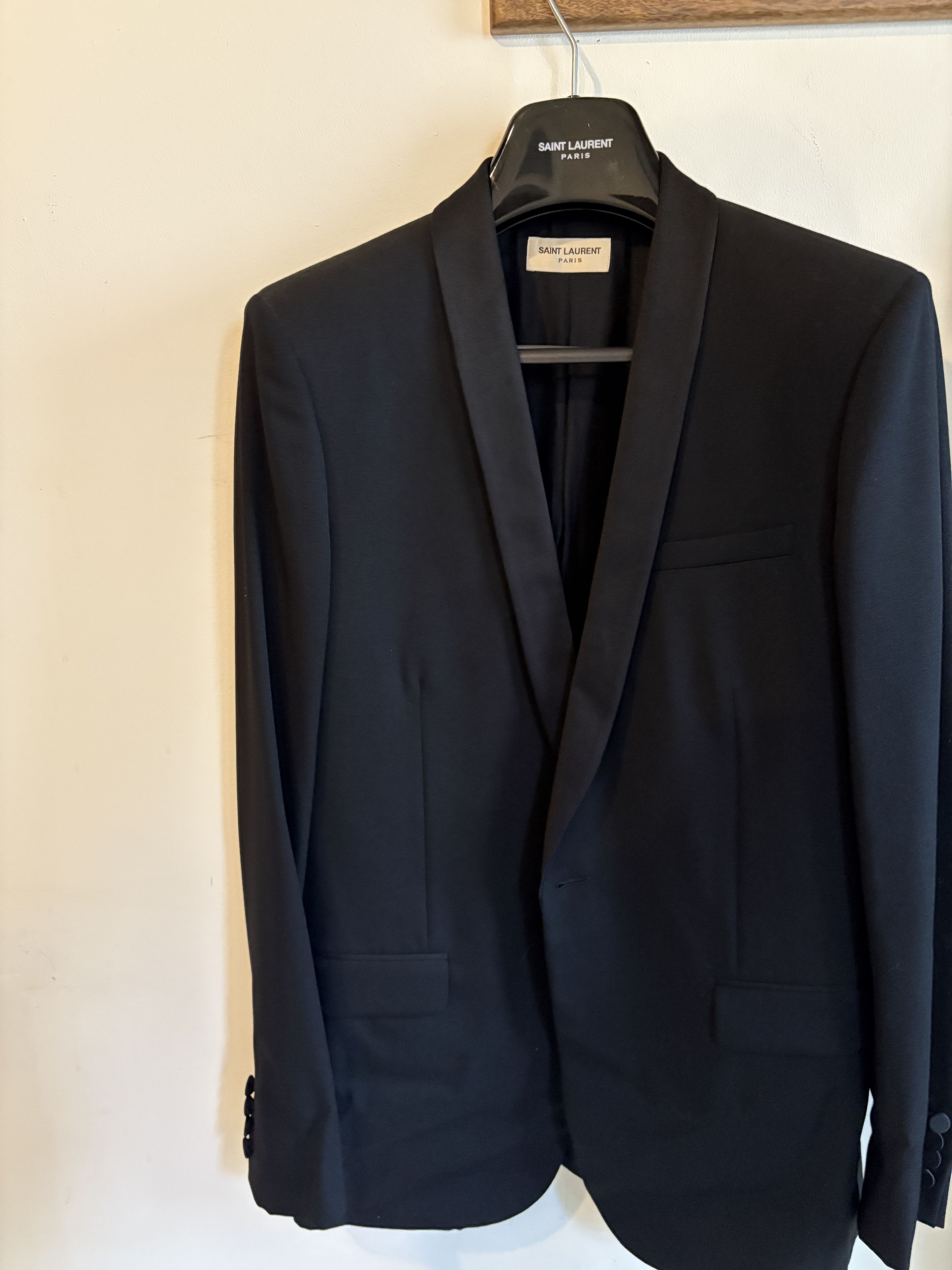 Saint Laurent Paris Saint Laurent Hedi Slimane 2 Piece Tuxedo Suit Size 50R - 3 Thumbnail