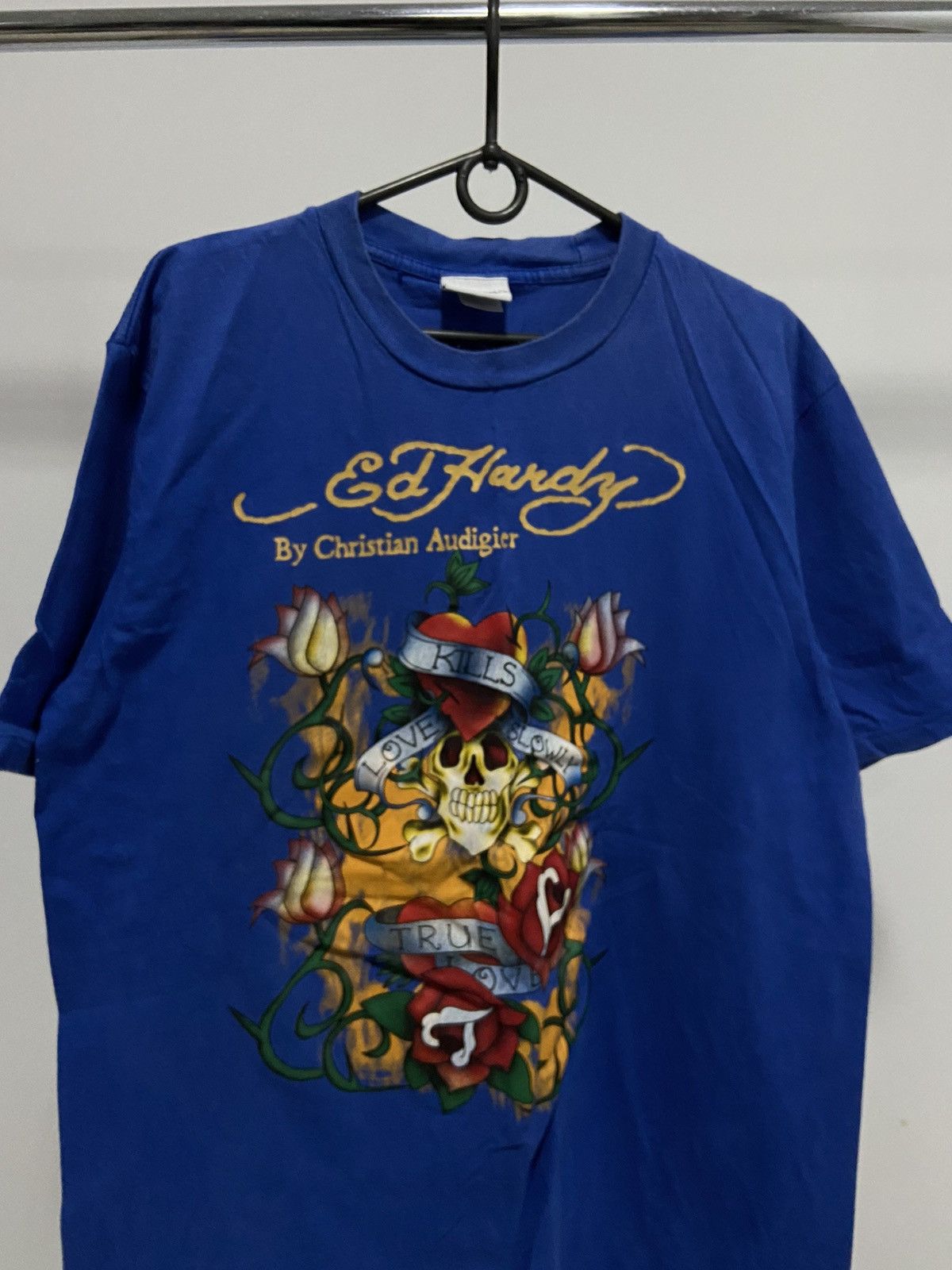 Ed Hardy × Vintage Ed Hardy T Shirt Vintage Big Logo Tattoo skull 💀 Size US XL / EU 56 / 4 - 3 Thumbnail