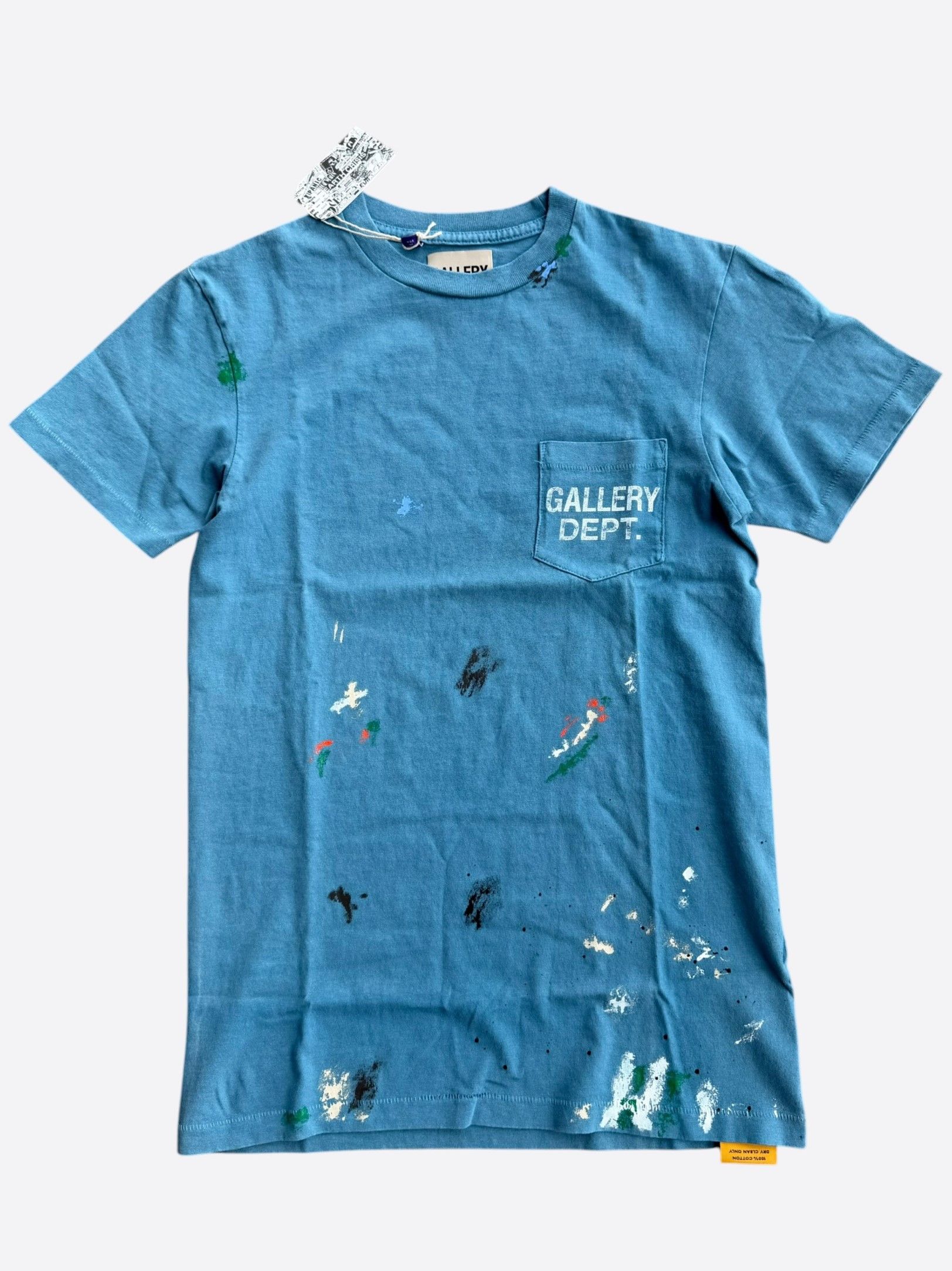 Gallery Dept. Gallery Dept Dusty Blue & White Paint Splatter Logo T-Shirt Size US XS / EU 42 / 0 - 1 Thumbnail