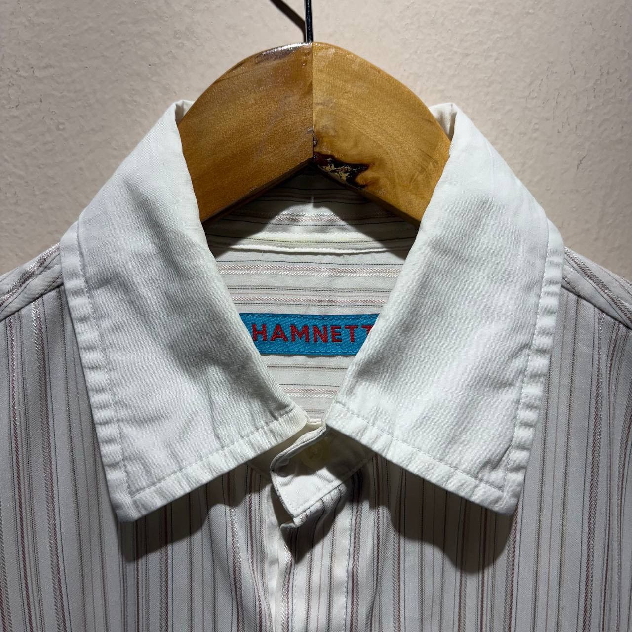 Katharine Hamnett London Katherine Hamnett Pink Striped White Collar Button Up Shirt Size US M / EU 48-50 / 2 - 7 Thumbnail
