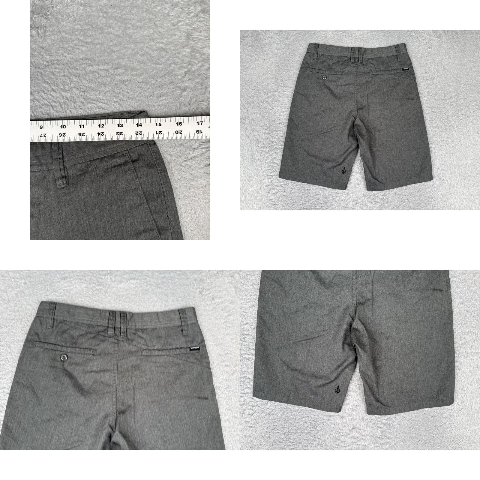 Volcom Volcom Mens Shorts 29 Gray Canvas Chino Flat Front 9 Inseam Casual Summer Wear Size US 29 - 9 Thumbnail