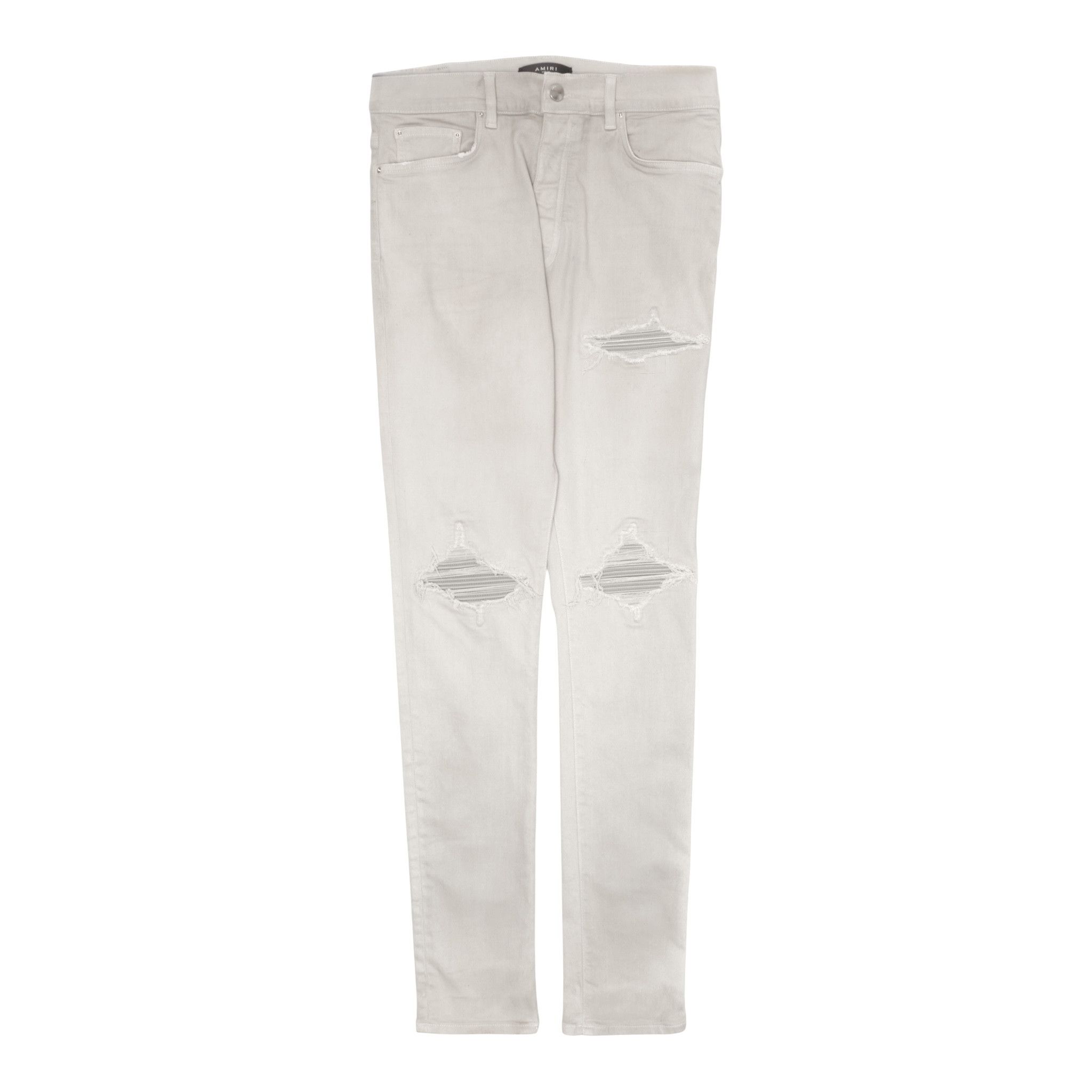 Amiri Amiri MX1 Tonal Leather Patch Jeans Grey Violet Size US 34 / EU 50 - 1 Thumbnail