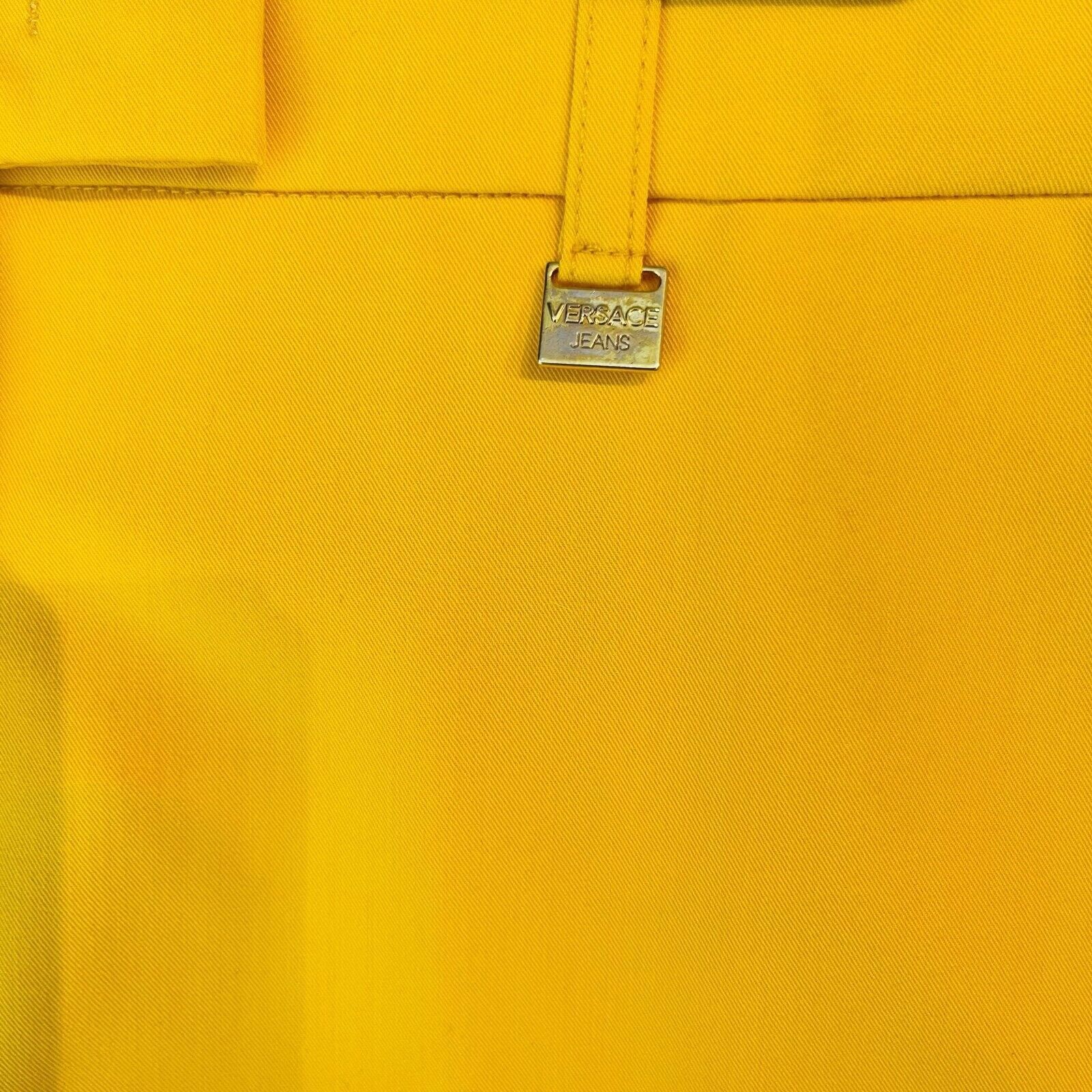 Versace Jeans Couture Versace Jeans Yellow Satin Flared Pants Size 26" / US 2 / IT 38 - 3 Thumbnail