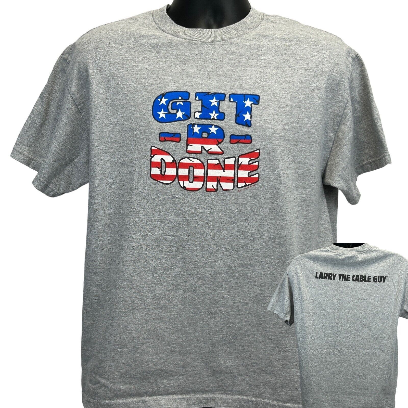 Vintage Vintage Y2Ks Larry the Cable Guy Git R Done T Shirt Gray L Size US L / EU 52-54 / 3 - 1 Thumbnail
