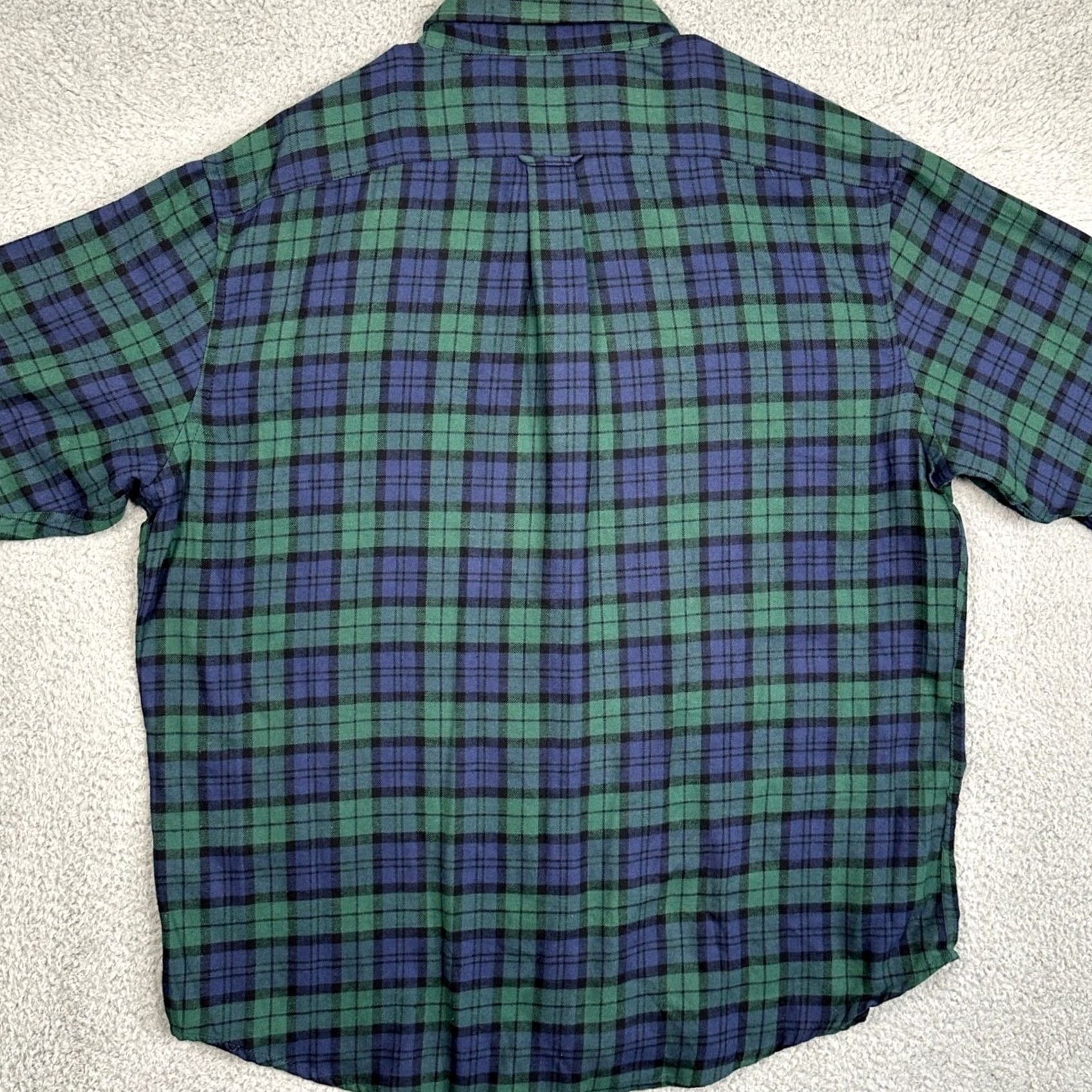 Izod IZOD Shirt Mens 2XL Blue Green Flannel Plaid Button-Down Long Sleeve Size US XXL / EU 58 / 5 - 3 Thumbnail