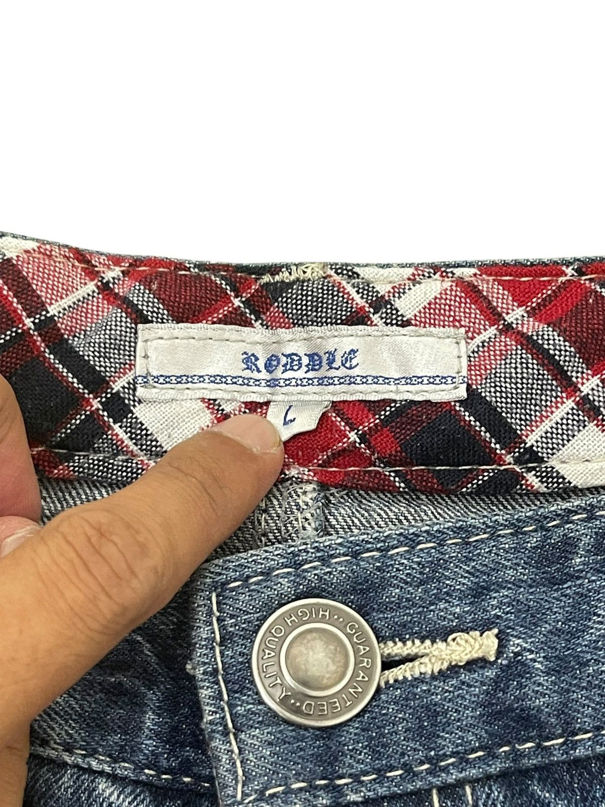 Japanese Brand Double Waist Jeans Roddle Faded Denim Slim1🟦6 Size US 32 / EU 48 - 10 Thumbnail