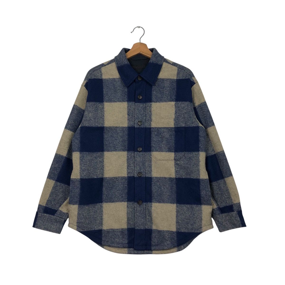 Japanese Brand Vintage Wool Chore Jacket Uniqlo Tartan Design Issey Miyake Size US M / EU 48-50 / 2 - 2 Thumbnail