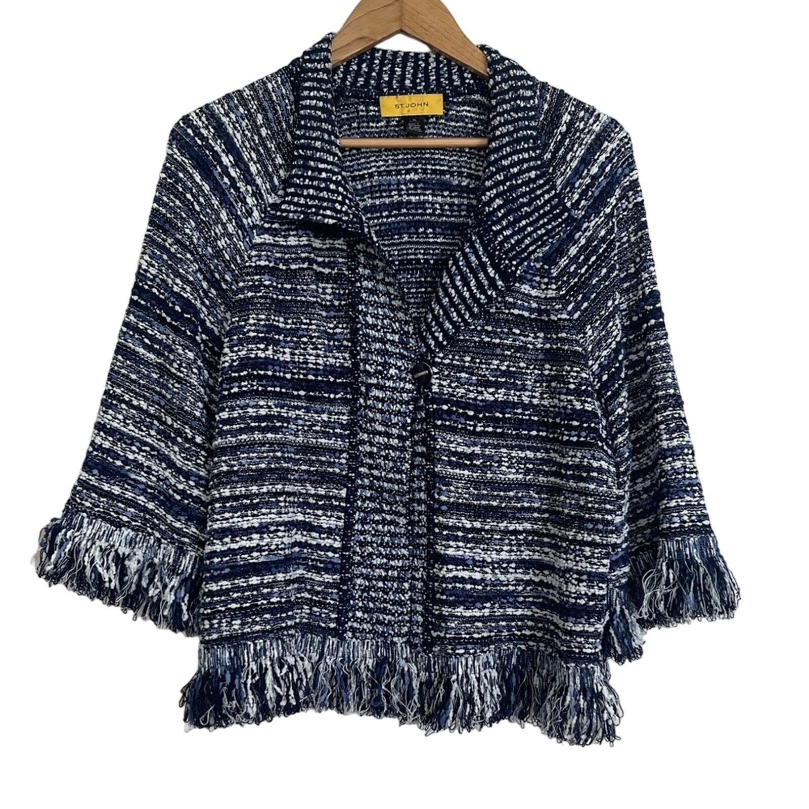 Other St. John Collection Lofty Floats 3/4 Sleeve Knit Jacket Size XL / US 12-14 / IT 48-50 - 6 Thumbnail