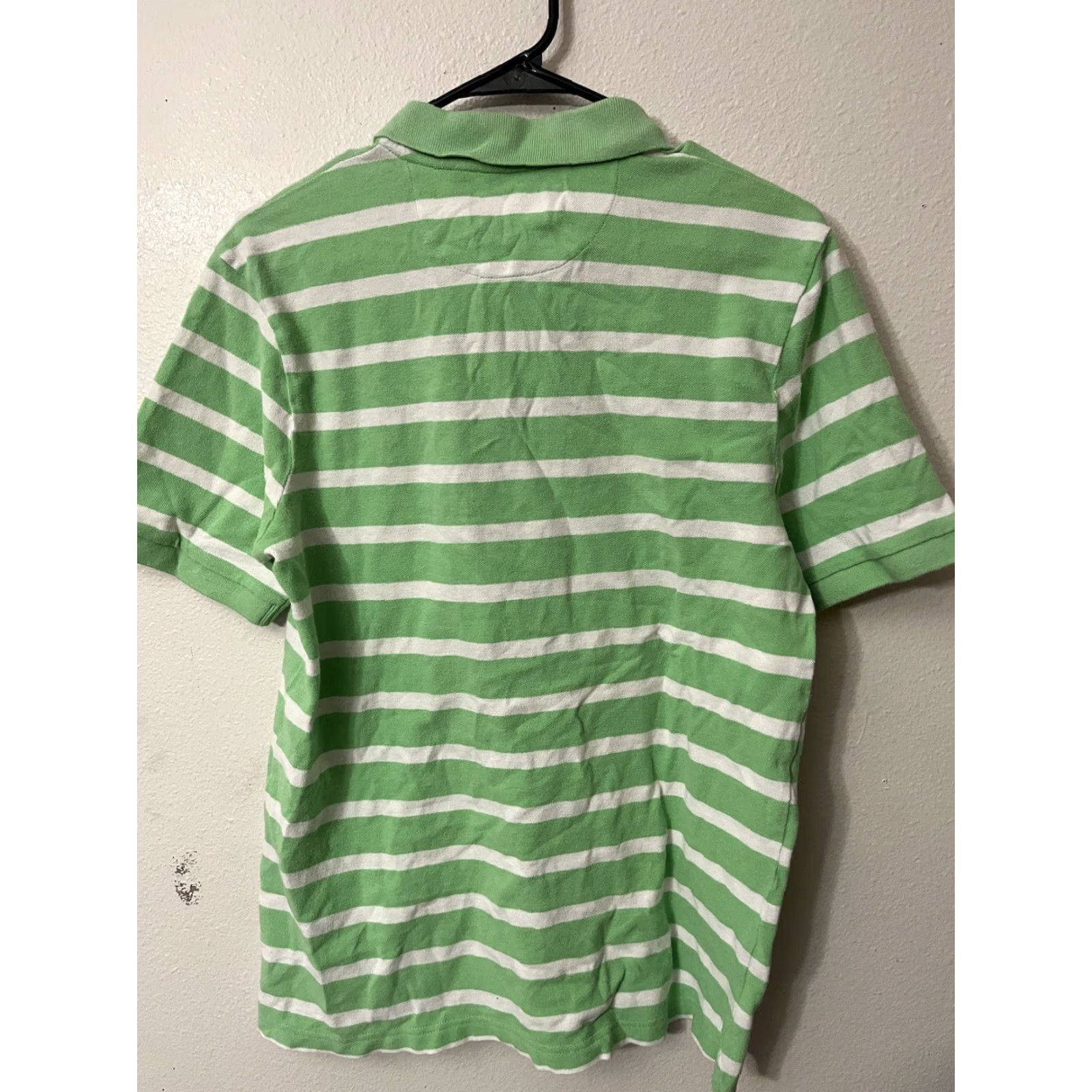 Chaps Chaps Polo Shirt Men Medium Green White Striped Casual Cotton Button Collared Regular Fit Size US M / EU 48-50 / 2 - 3 Thumbnail