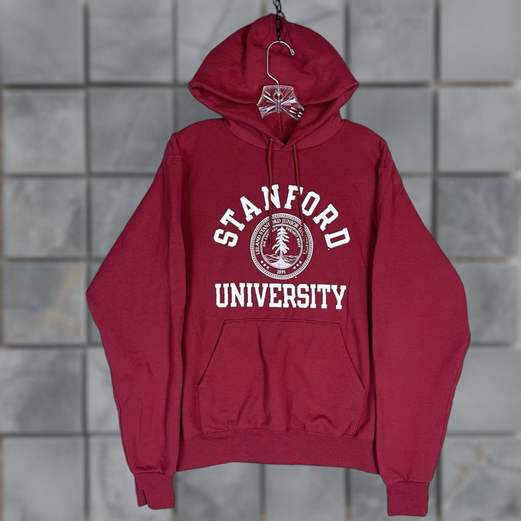 Champion Champion Hoodie Mens S Red Stanford University Print ECO Fleece Sweatshirt Size US S / EU 44-46 / 1 - 1 Thumbnail