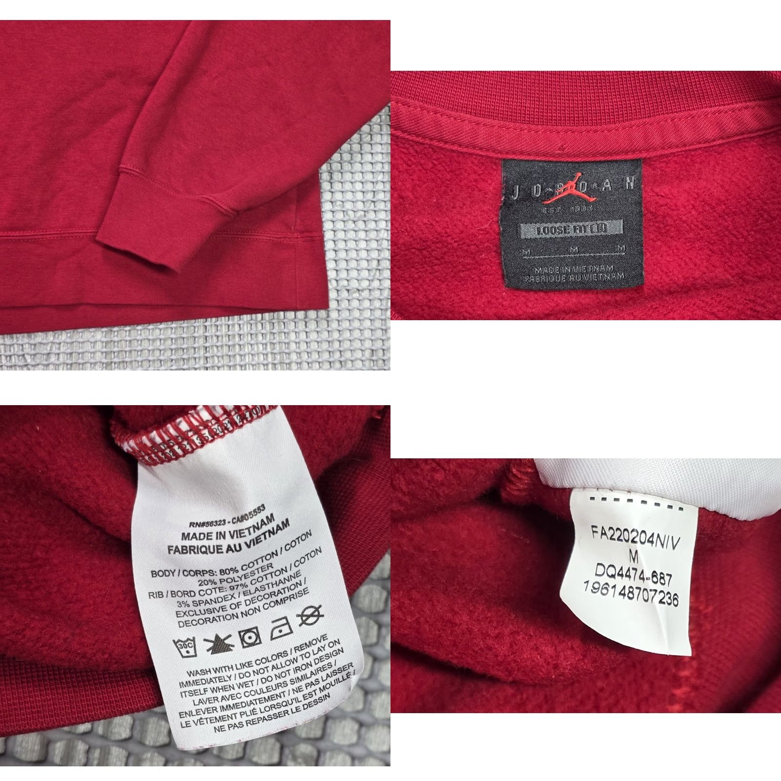 Nike Nike Jordan Jumpman Sweatshirt Women's Red Loose Fit Pullover Crew Neck Size M Size M / US 6-8 / IT 42-44 - 8 Thumbnail