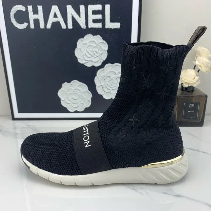 Louis Vuitton Louis Vuitton Black Knitted Ankle Boots -2508 Size US 6.5 / EU 39-40 - 6 Thumbnail