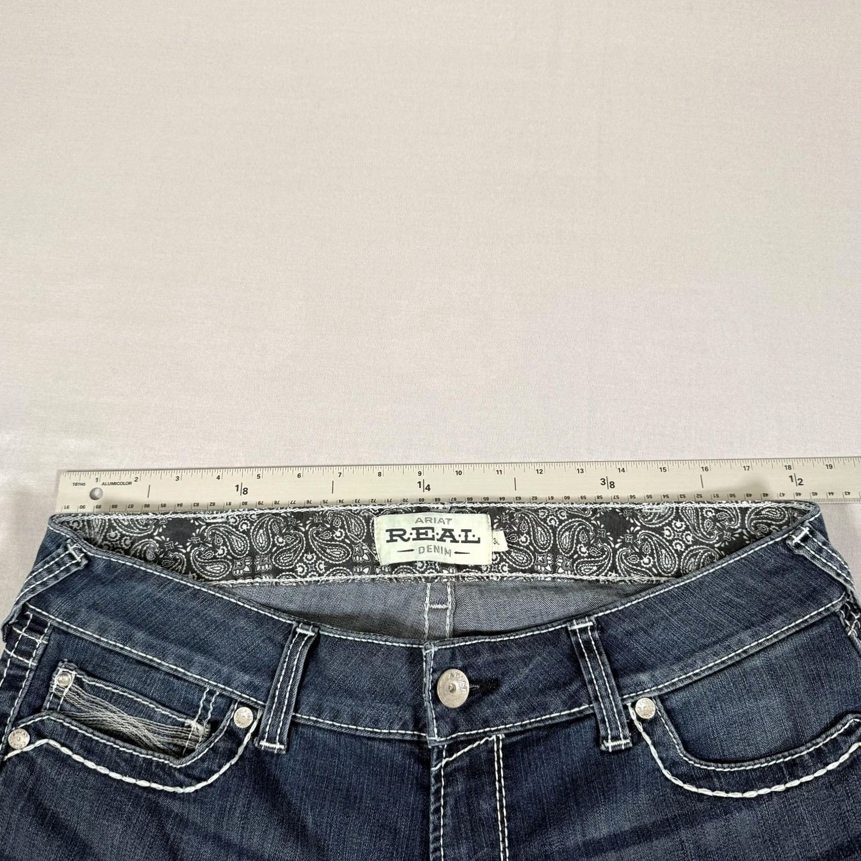 Ariat Ariat Jeans Womens 34L Blue Mid Rise Straight Fit Stretch Denim Pants Work Size 24" / US 00 / IT 34 - 6 Thumbnail
