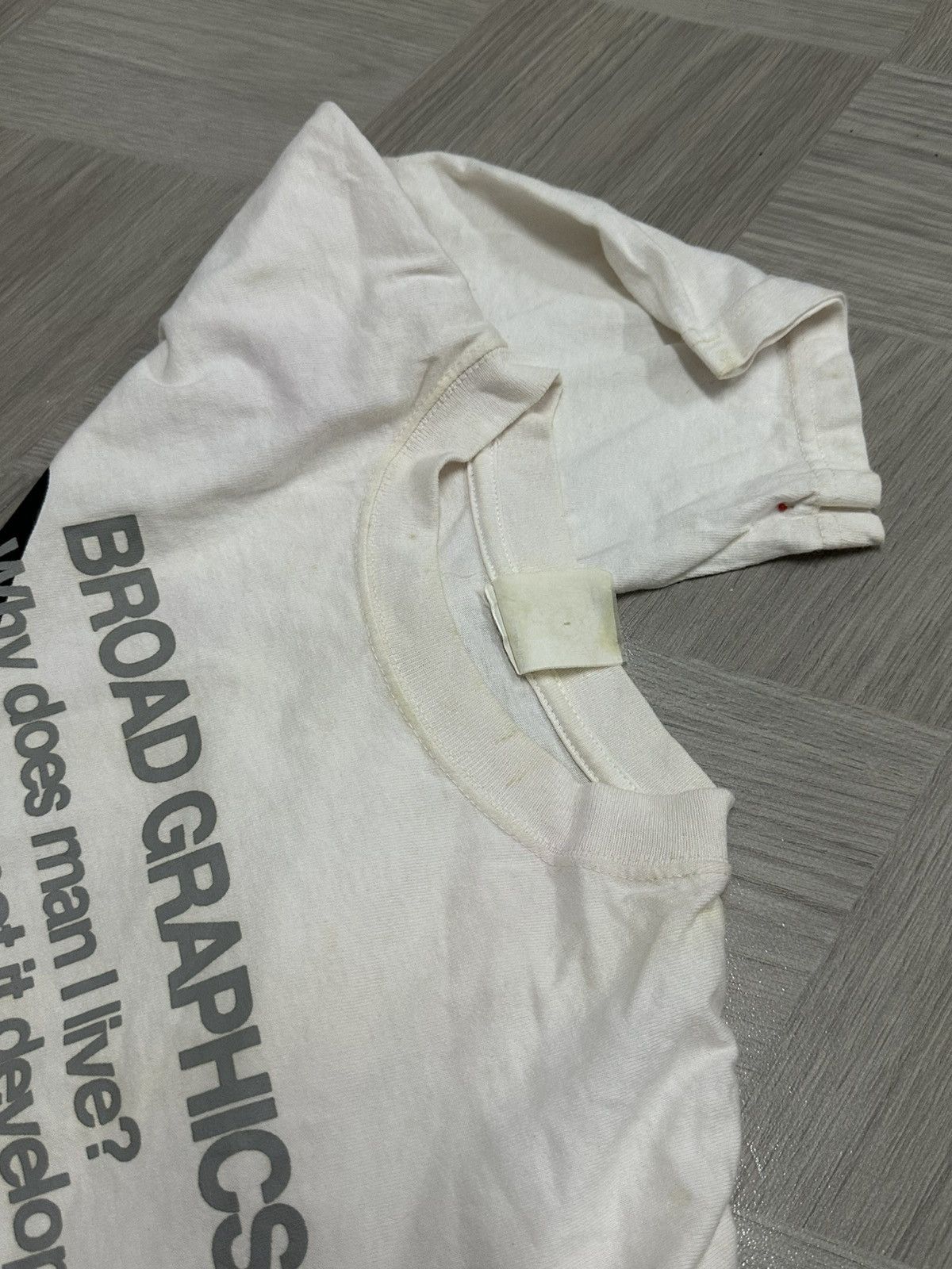 Designer Vintage 1990 Broad Graphics “Why Does Man Alive” T-Shirt Size US M / EU 48-50 / 2 - 15 Thumbnail