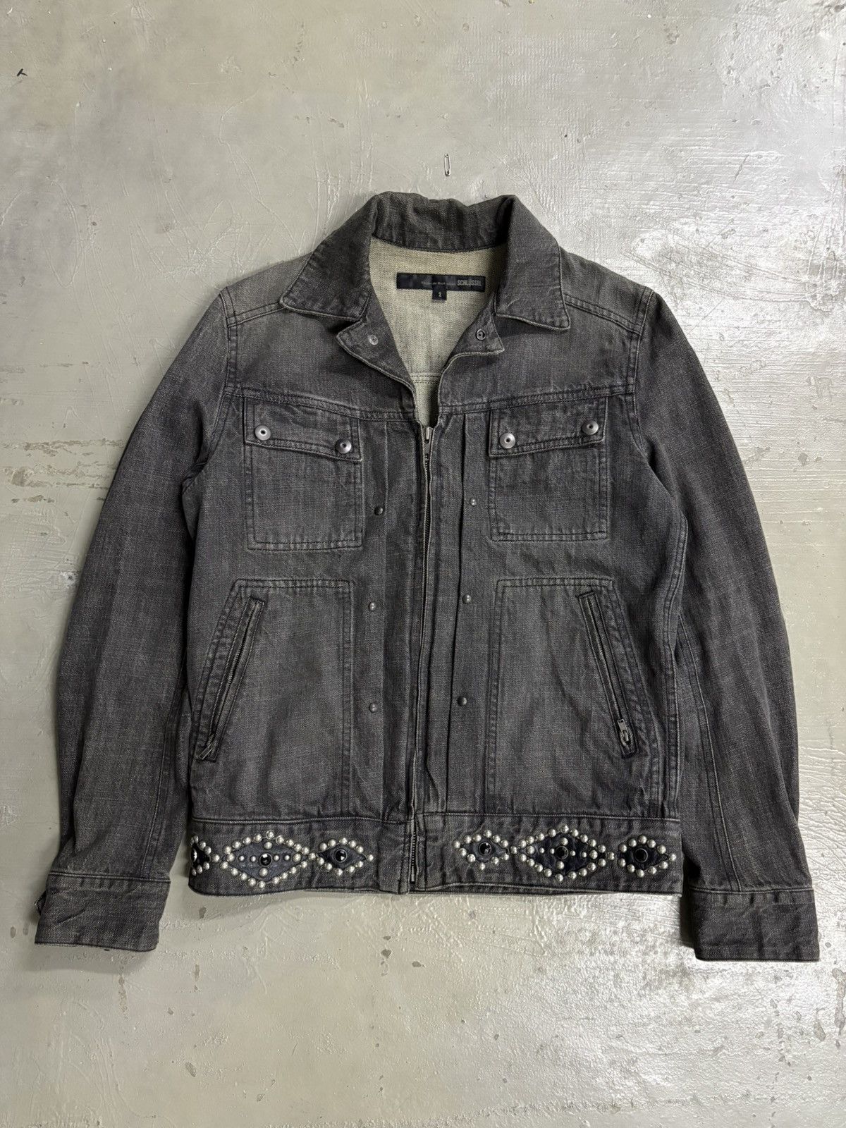 Number (N)ine Number (N)ine AW03 Heart Patchwork Trucker Jacket