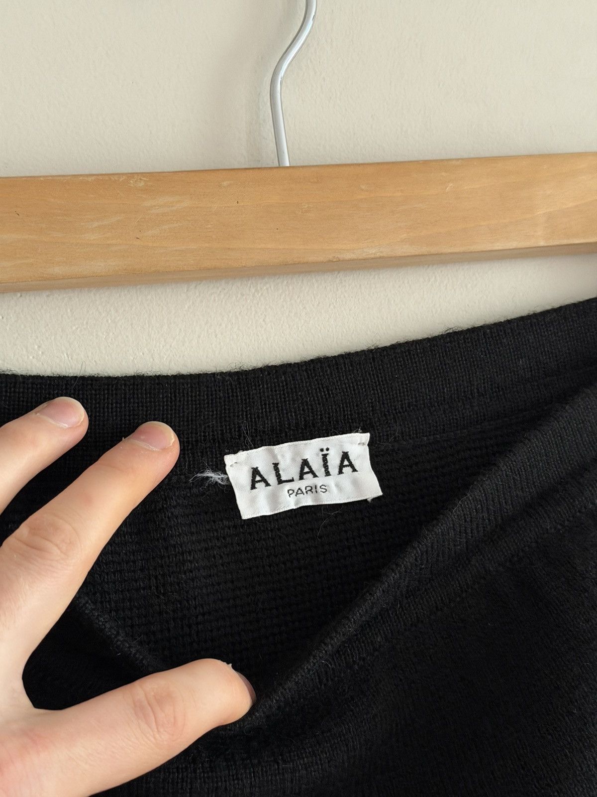 Alaia Vintage Alaïa Black Wool Alpaca Pencil Skirt Size 27" / US 4 / IT 40 - 2 Thumbnail