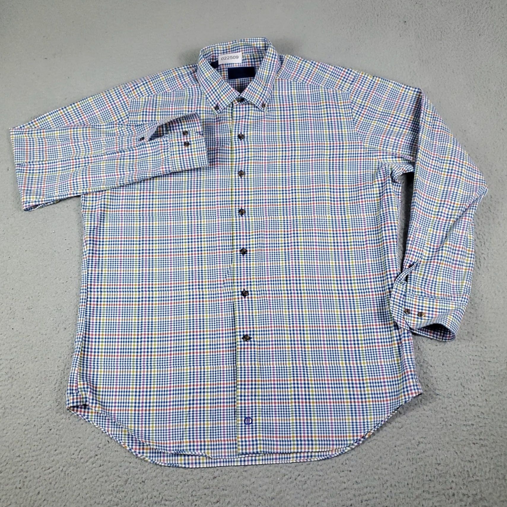 David Donahue David Donahue Shirt Mens XL Multicolor Check Casual Button-Up Long Sleeve Size US XL / EU 56 / 4 - 2 Thumbnail