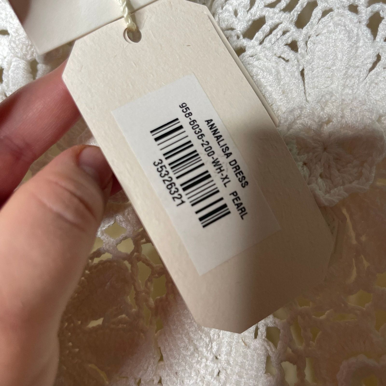 DOEN Doen Hailroom Hand-crochet Annalise Mini dress white pearl Size XL / US 12-14 / IT 48-50 - 7 Thumbnail
