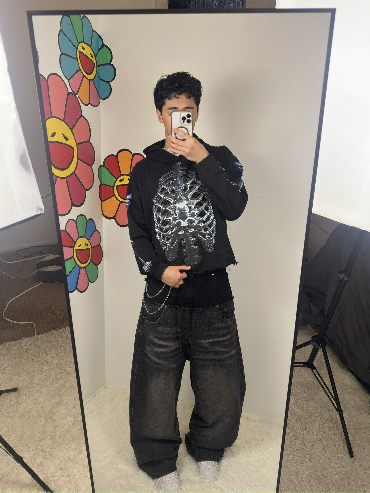 Other 3D chrome silver skeleton hoodie Size US M / EU 48-50 / 2 - 10 Thumbnail