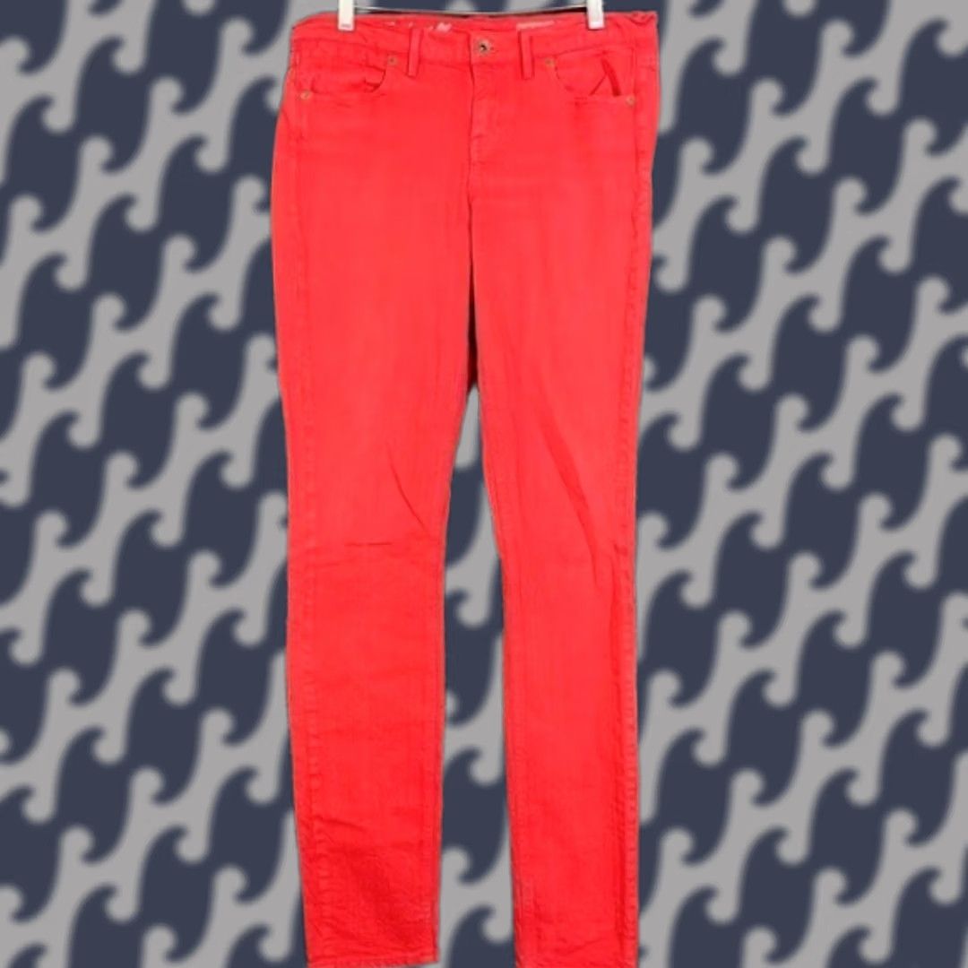 Madewell Madewell Skinny Red Mid Rise Denim Jeans Womens Size 27X32 Skinny Red Denim Women 27 32 Size 27" / US 4 / IT 40 - 1 Thumbnail