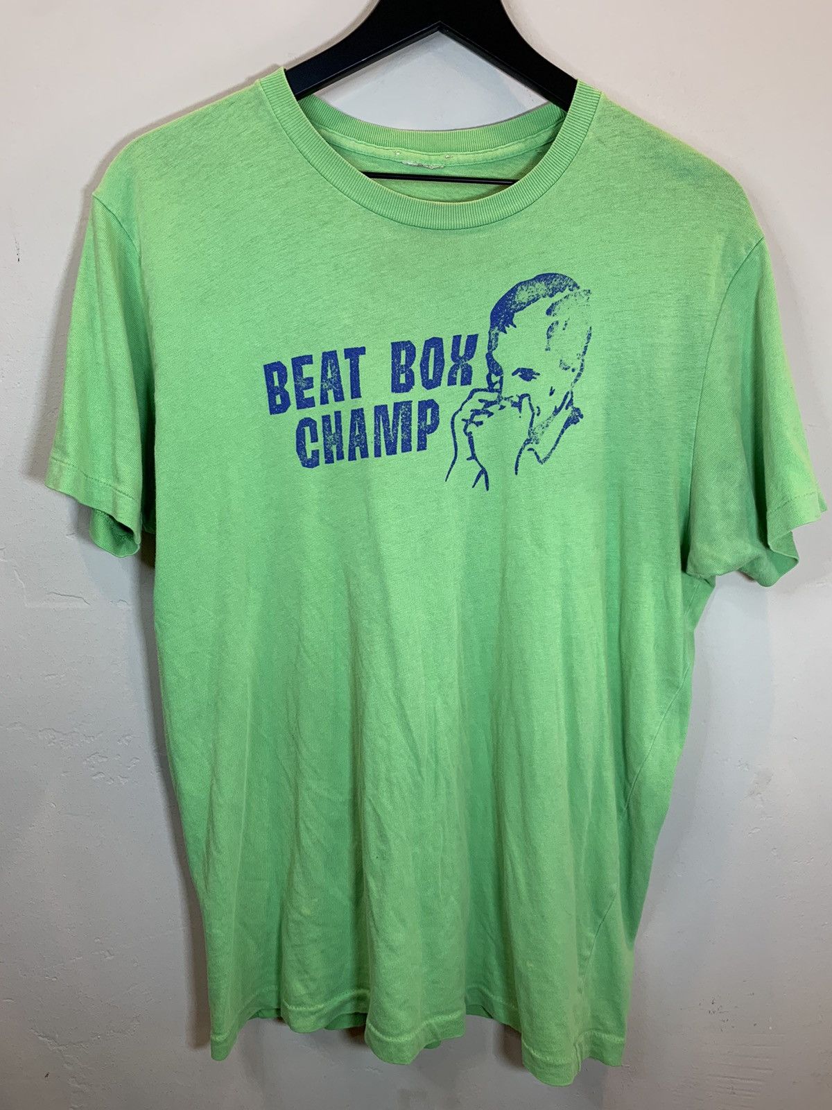 image of Art Vintage 70S/80S Beat Box Champ Single Stitch T-Shirt in Green/Blue, Men's (Size XL)