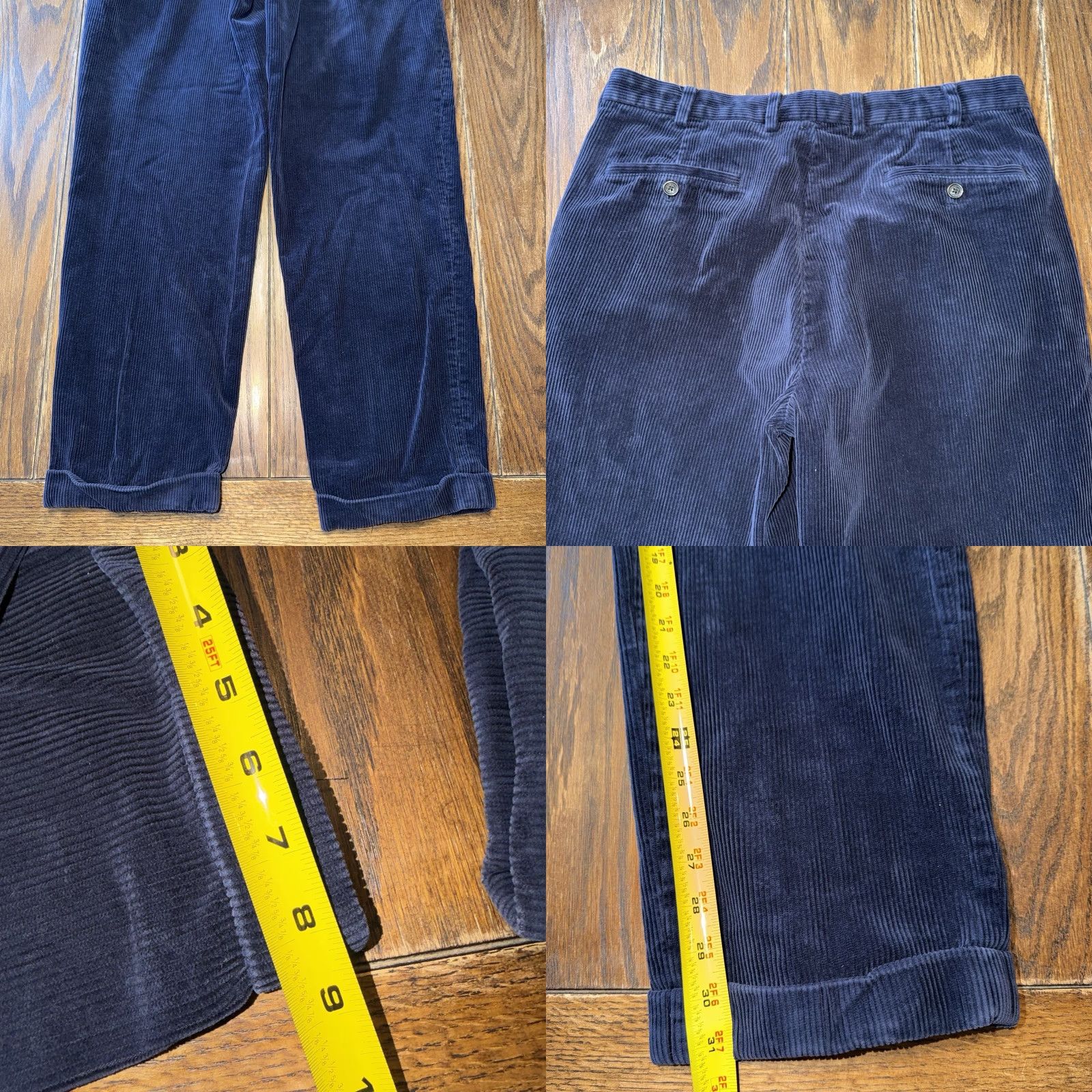 Brooks Brothers Brooks Brothers Thompson Navy Blue Corduroy Pleated Pants 36x32 Cotton Size US 36 / EU 52 - 8 Thumbnail
