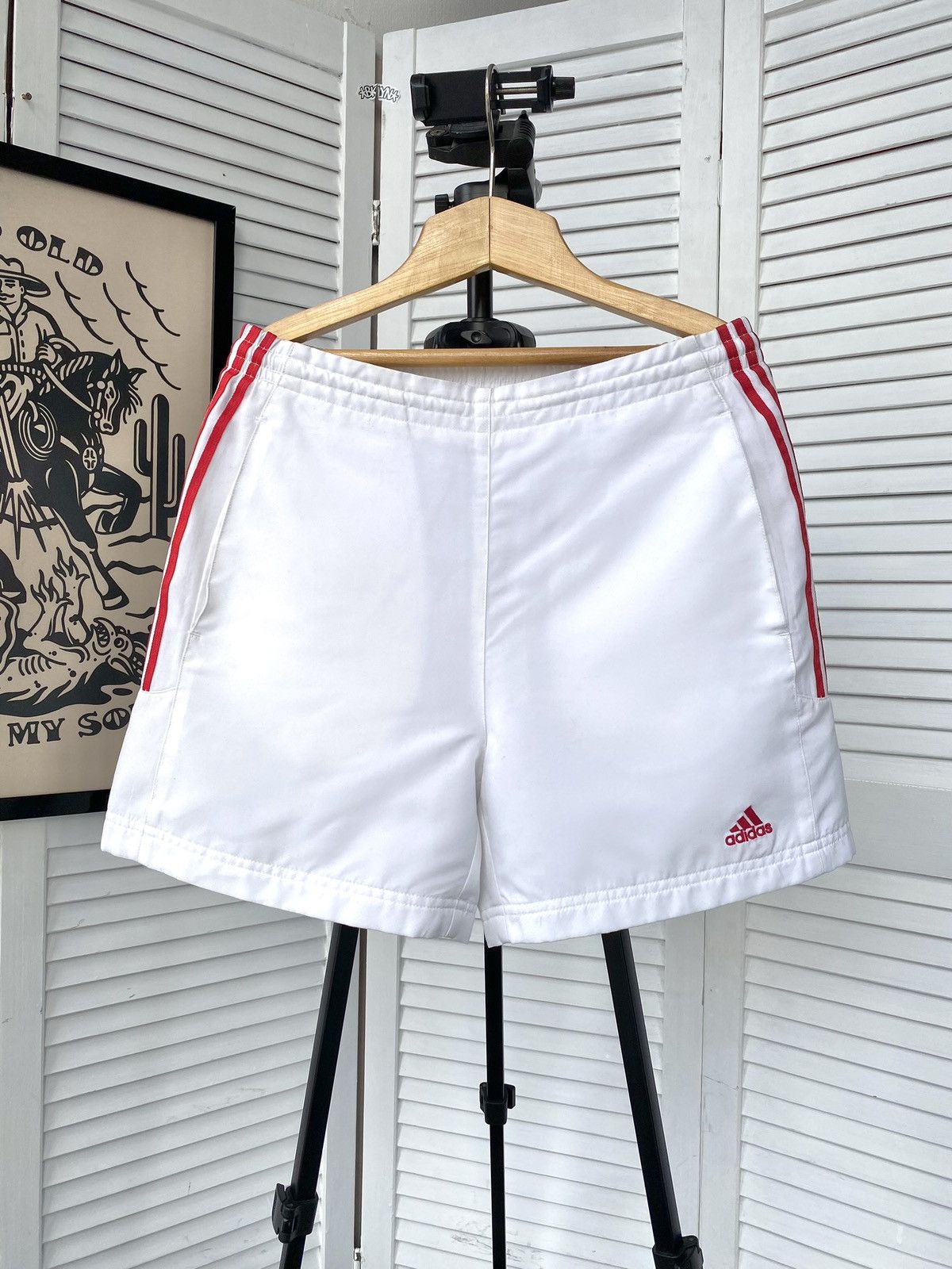 Adidas × Vintage Vintage Adidas Track Striped Shorts Retro Athletic Size US 32 / EU 48 - 2 Thumbnail