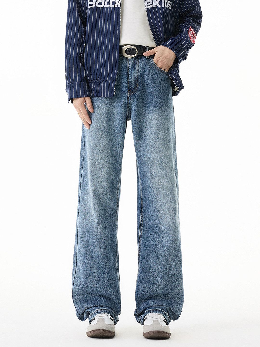 Japanese Brand Men's Retro CleanFit Street Distressed Straight-Leg Jeans Size US 32 / EU 48 - 2 Thumbnail
