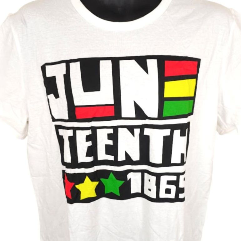 Vintage Juneteenth T Shirt Mens Size Medium White Black American Freedom Emancipation Size US M / EU 48-50 / 2 - 2 Thumbnail