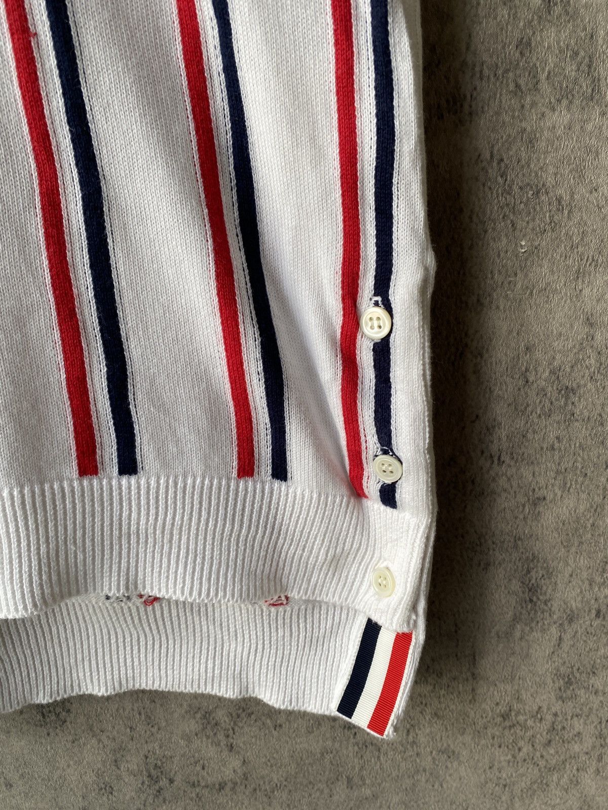 Thom Browne Thom Browne RWB-Stripe Knitted Cotton Polo Shirt Size US XS / EU 42 / 0 - 8 Thumbnail
