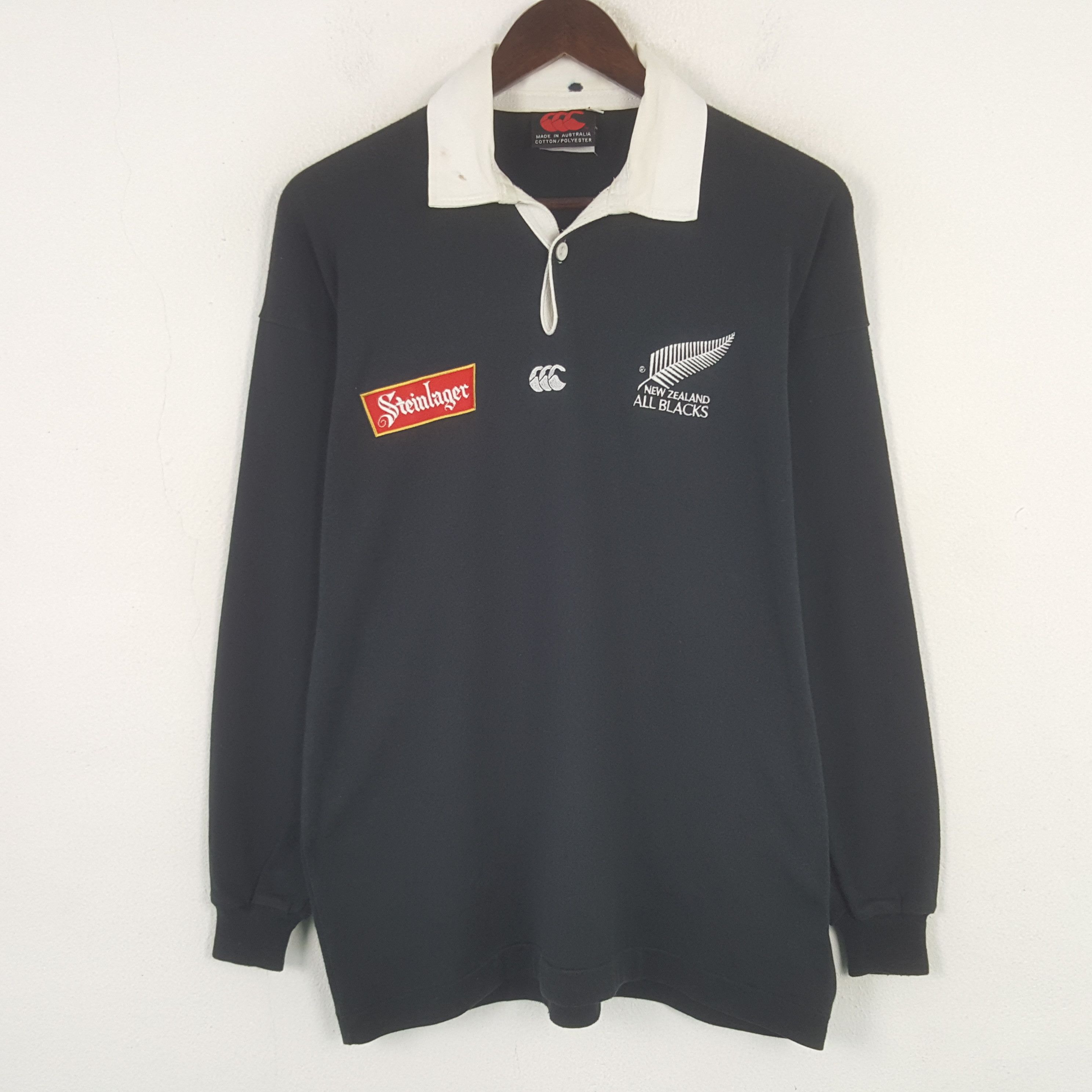 CANTERBURY×ALLBLACKS×SteinLager　オーストラリア製 NEW ZEALAND ALL BLACKS 1995 HOME RUGBY UNION SHIRT