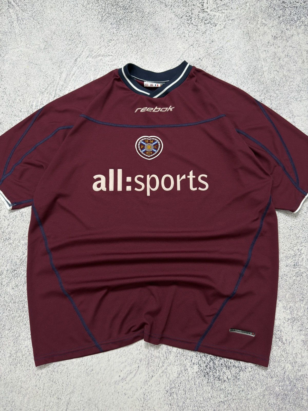 Reebok VTG Reebok Hearts of Midlothian 2002/2004 Home Shirt Jersey Size US XL / EU 56 / 4 - 7 Thumbnail