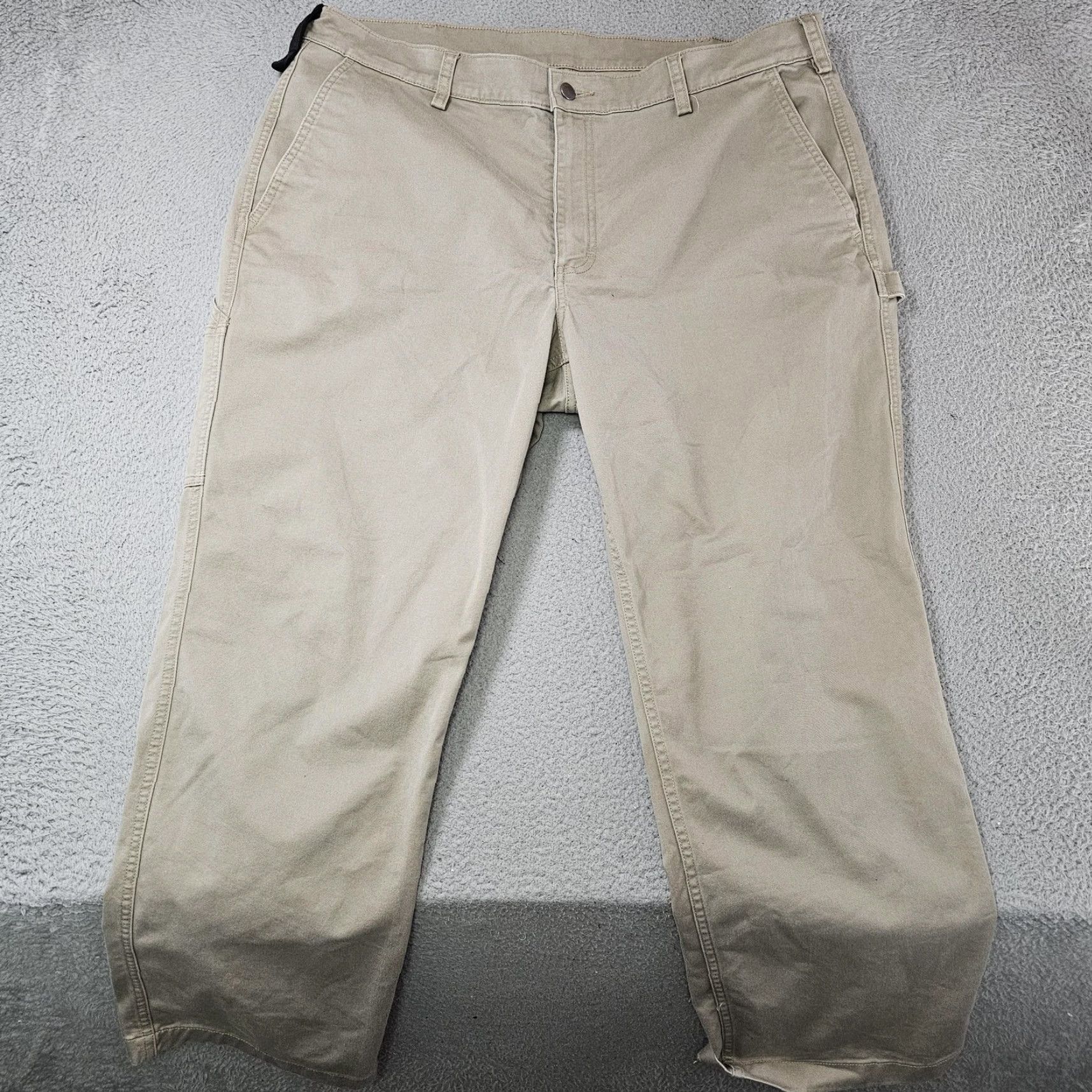 Vintage 40 Grit Carpenter Pants Mens 40x30 Beige Workwear Cotton Spandex Casual Utility Pockets Size US 40 / EU 56 - 2 Thumbnail