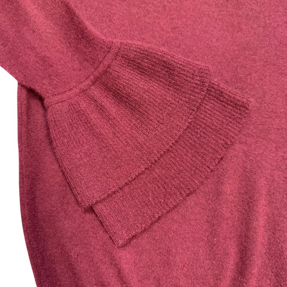 J.Crew J.Crew Cashmere Boatneck Ruffle-Sleeve Burgundy Sweater Siz Size S / US 4 / IT 40 - 6 Thumbnail