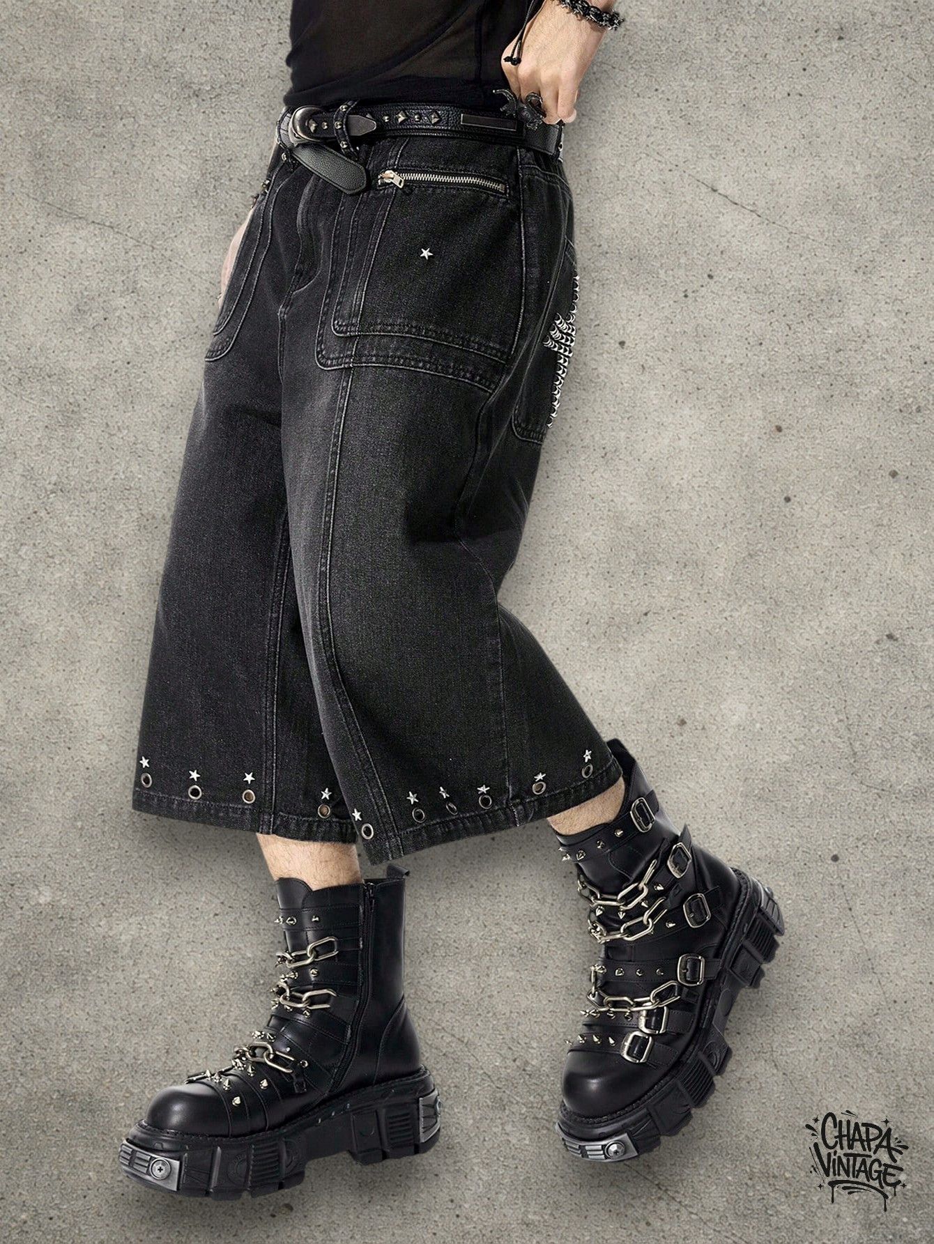 Japanese Brand Opium Goth shorts Size US 32 / EU 48 - 4 Thumbnail