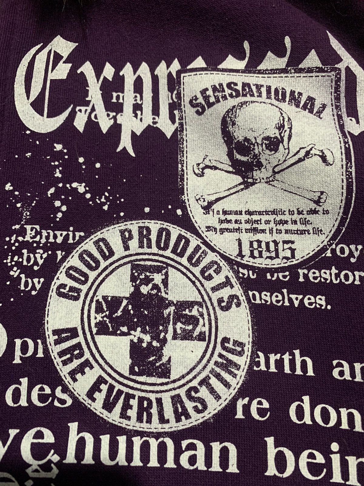 If Six Was Nine Bay Leaf skull cross punk fur hoodie rock style Size US L / EU 52-54 / 3 - 6 Thumbnail