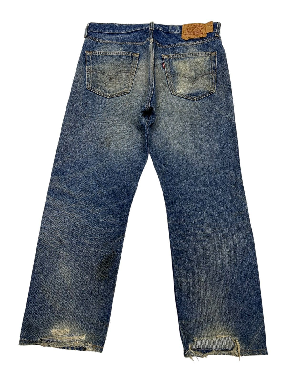 Kapital Vintage Levis 501xx Destroyed Denim Jean Made in USA 🇺🇸 Size US 34 / EU 50 - 2 Thumbnail