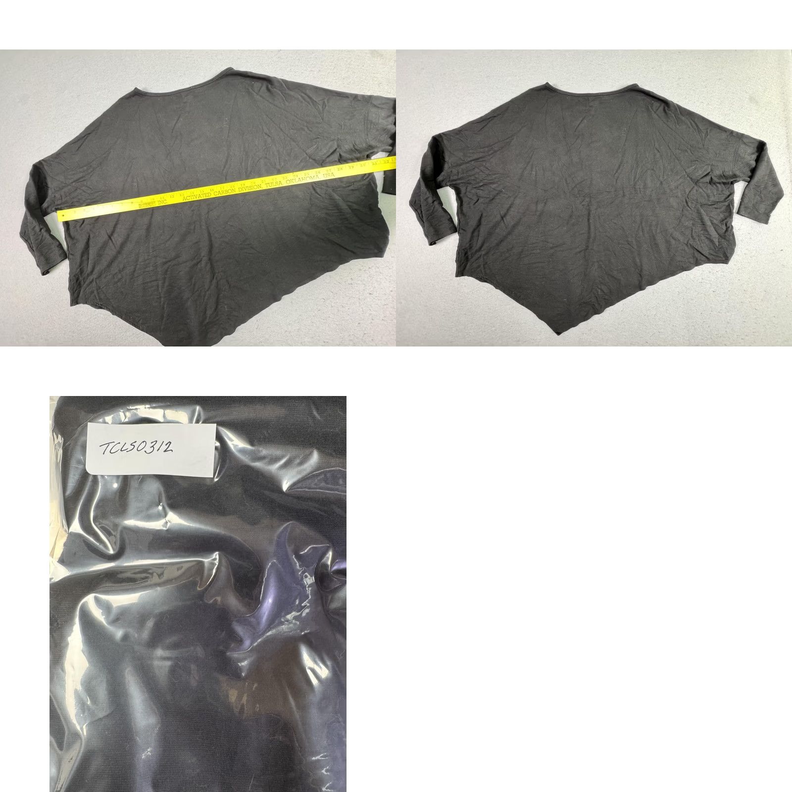 Helmut Lang HELMUT LANG Shirt Womens S Black Dolman Oversized Top Asymmetrical Hem Size S / US 4 / IT 40 - 8 Thumbnail