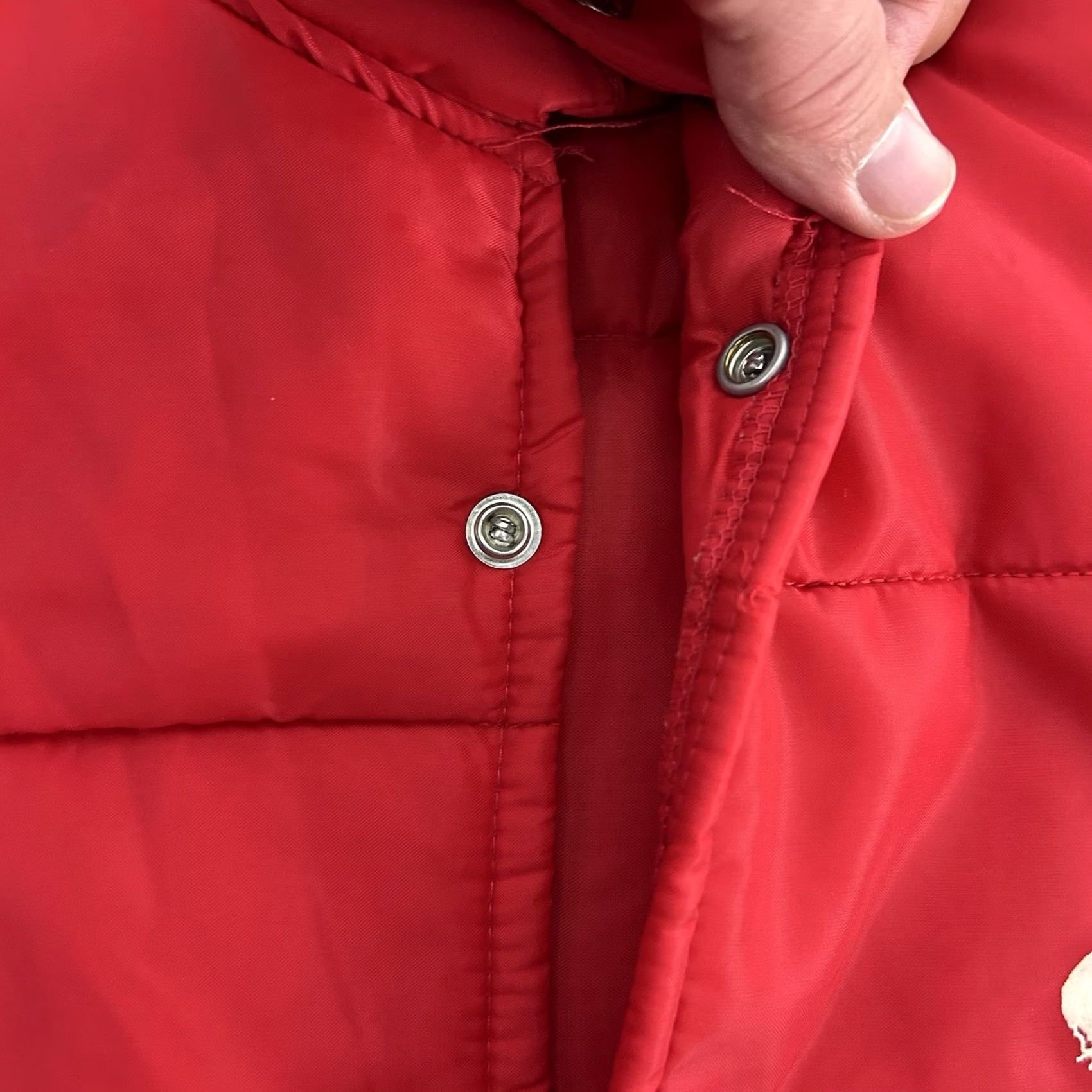 Vintage VTG 80s Nebraska Cornhuskers Artex Puffer Vest Mens Small Snap Button Red Nylon Vest Size US S / EU 44-46 / 1 - 7 Thumbnail