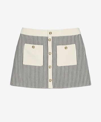 Celine o1w1db10125 2J628063V Trapeze Mini Skirt in White & Blue Size 30" / US 8 / IT 44 - 1 Thumbnail