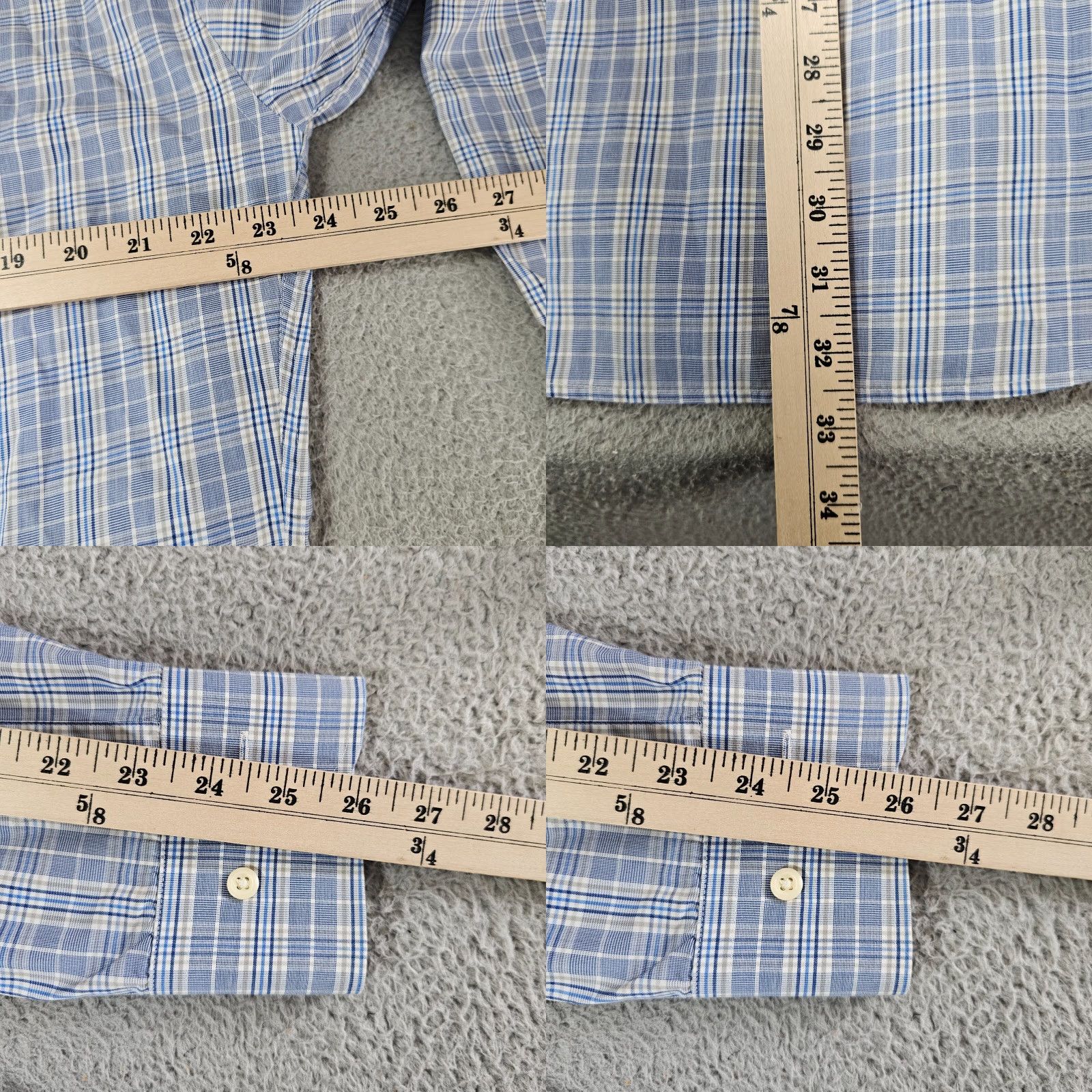 Peter Millar Peter Millar Shirt Mens Large Blue Pane Check Button Up Dress Casual Woven Size US L / EU 52-54 / 3 - 8 Thumbnail