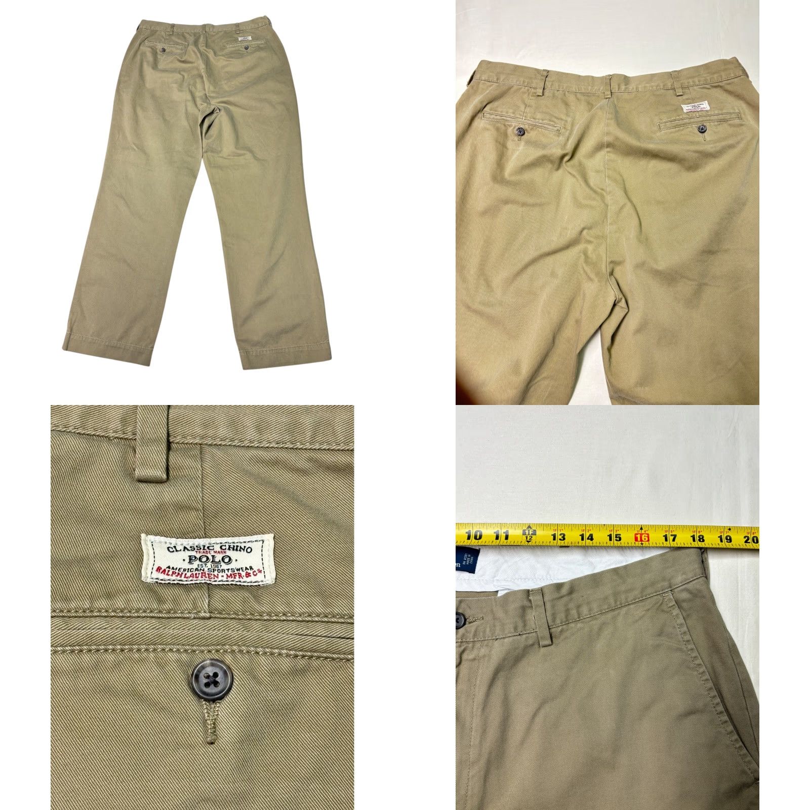 Polo Ralph Lauren VINTAGE Polo Ralph Lauren Mens Classic Chino Pants 38/32 Cotton Khaki Casual Size US M / EU 48-50 / 2 - 8 Thumbnail