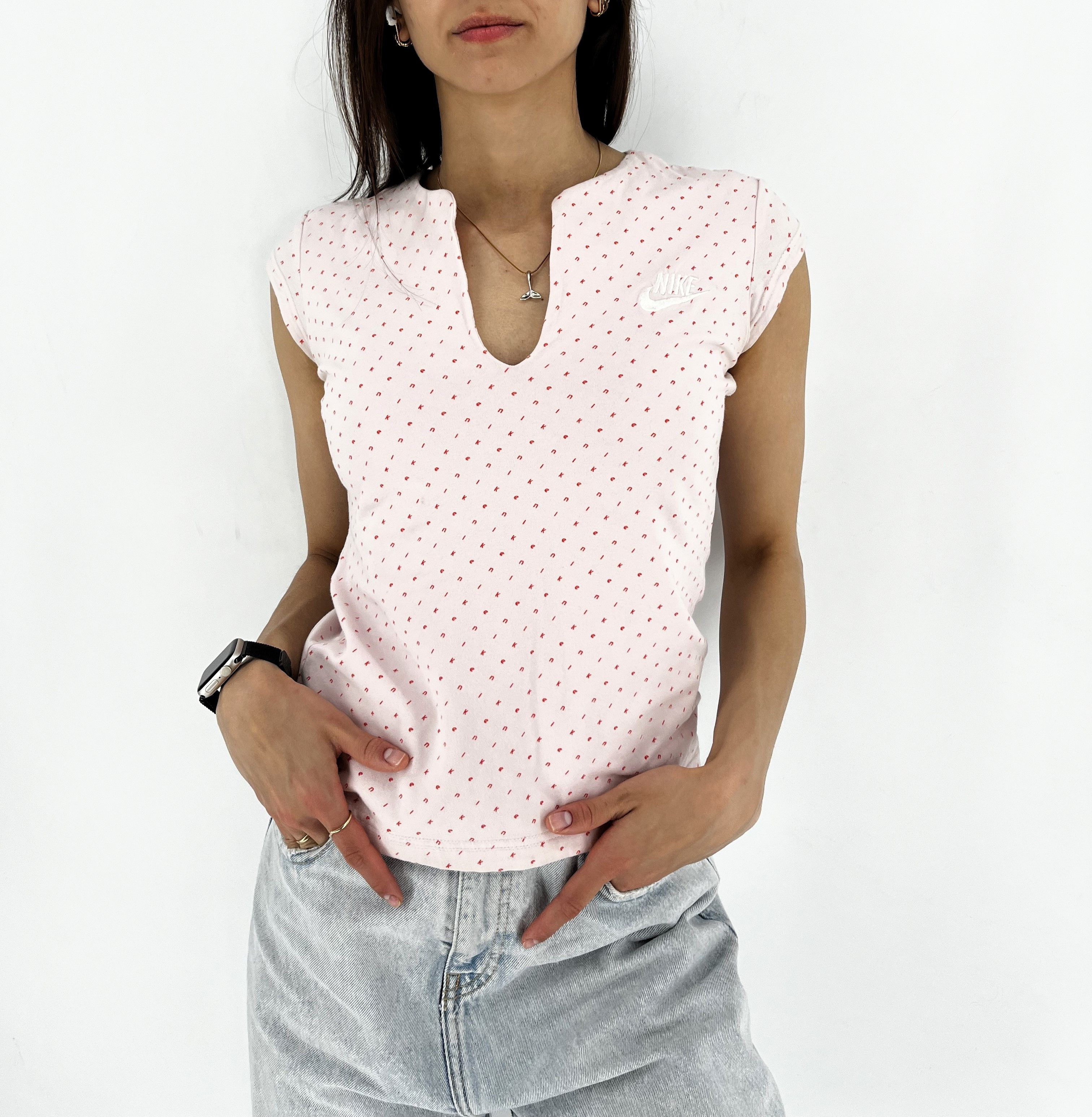 Nike Remera Nike Logo Rosa Talle M Escote Lycra Gruesa Impecable Size S / US 4 / IT 40 - 2 Thumbnail