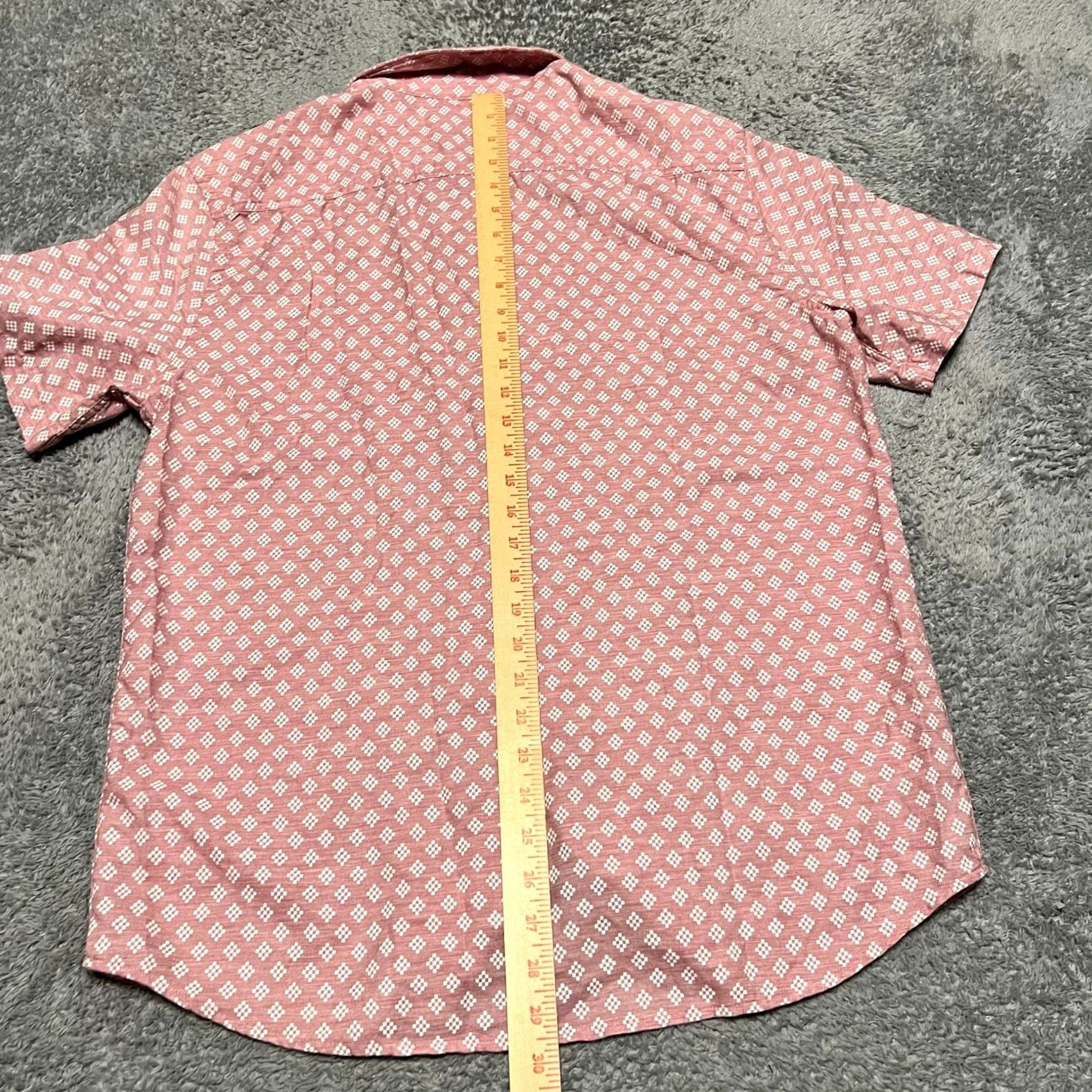 Faherty Faherty Playa Shirt Large Pink Stretch Organic Cotton Button Short Sleeve Mens Size US L / EU 52-54 / 3 - 6 Thumbnail
