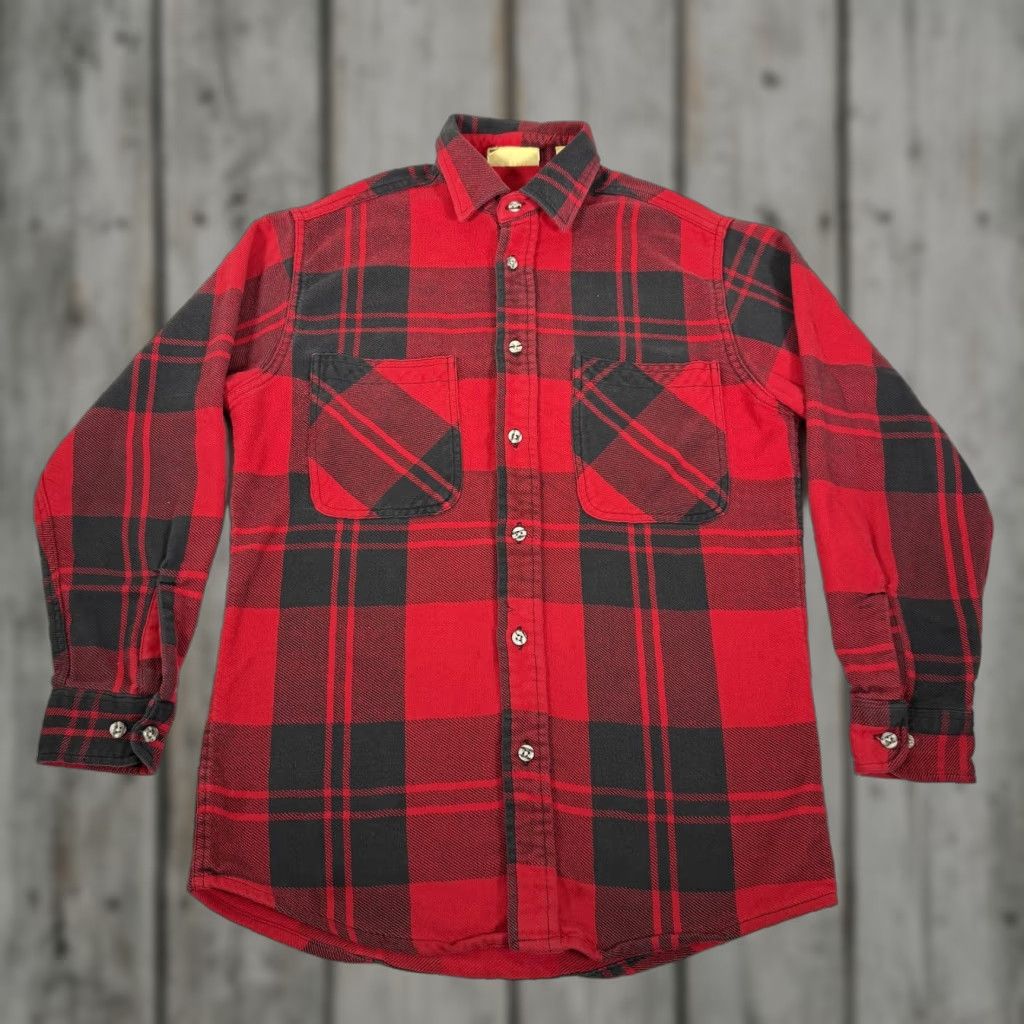 Vintage VINTAGE St. John's Bay Big Mac Shirt Mens M Red Black Plaid Flannel Button-Up 90s Casual Pocketed Cotton Shirt Size US M / EU 48-50 / 2 - 1 Thumbnail