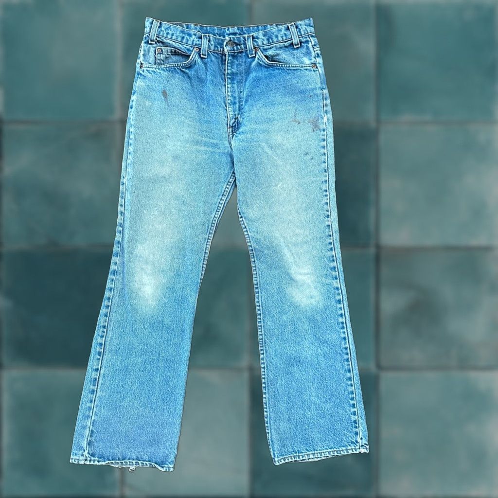 Levi's VINTAGE Levi's 517 Jeans Men Bootcut 34x31 USA Orange Tab Blue Denim 80s 1990s Flare Authentic Leather Patch Mens Bottoms Size US 34 / EU 50 - 1 Thumbnail