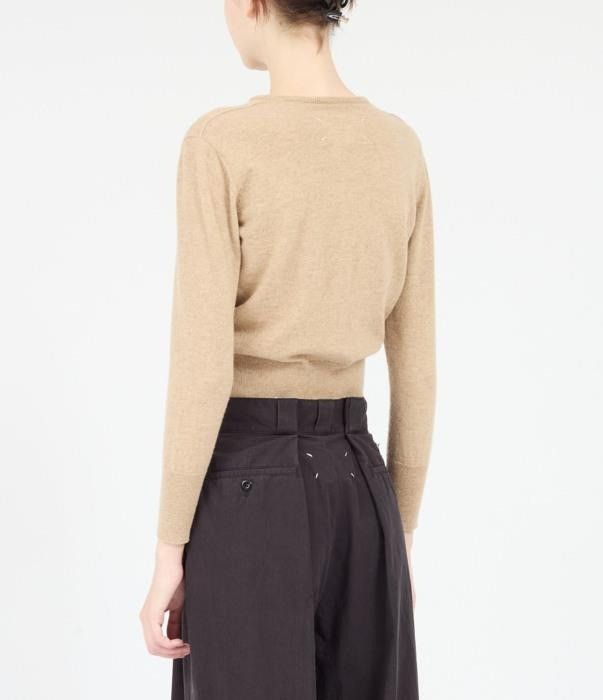 Maison Margiela o1bcso1str0526 Wool Knit Cardigan in Beige Size XS / US 0-2 / IT 36-38 - 5 Thumbnail