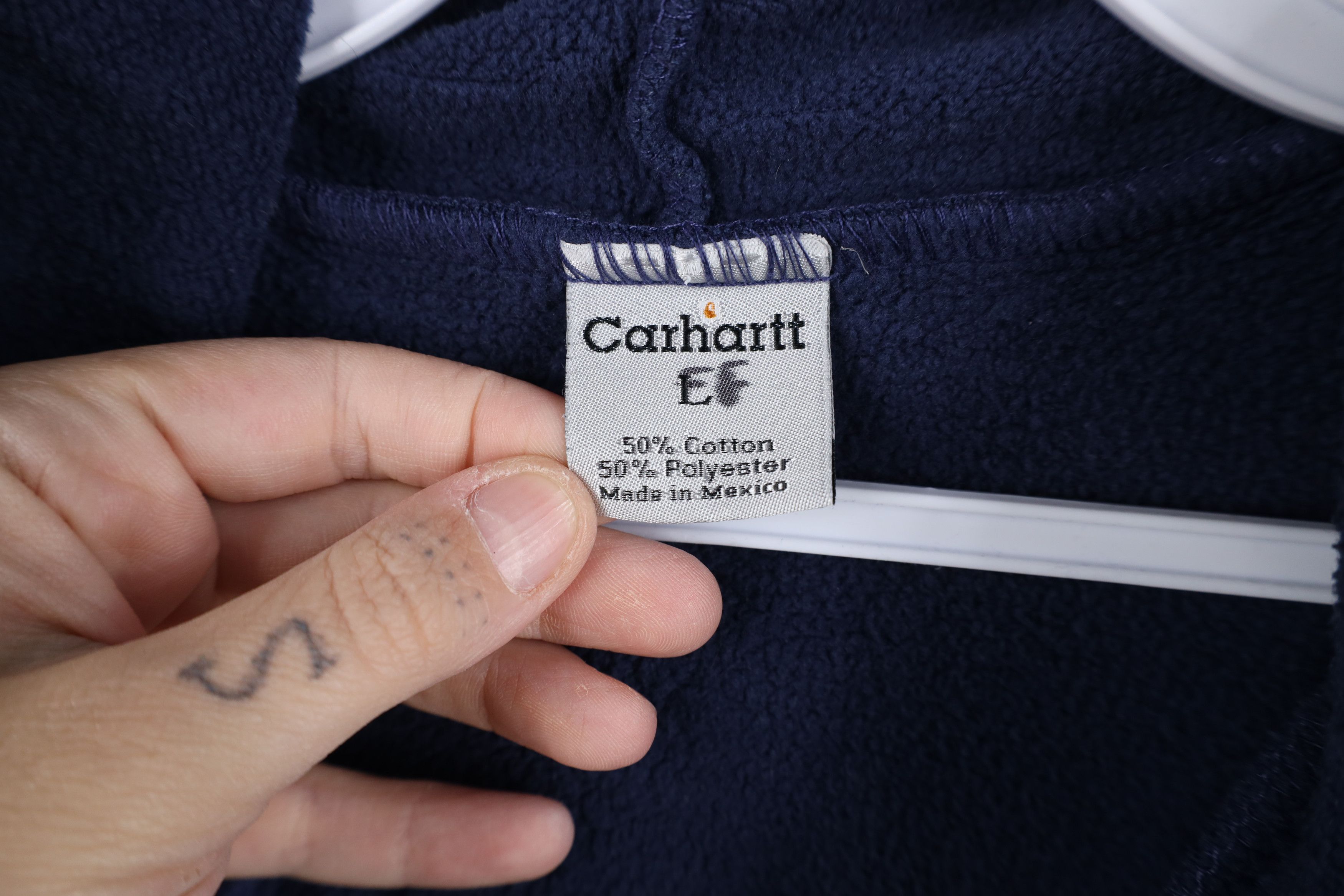 Carhartt Vintage Carhartt Spell Out Hoodie Sweatshirt Navy blue Size US L / EU 52-54 / 3 - 7 Thumbnail
