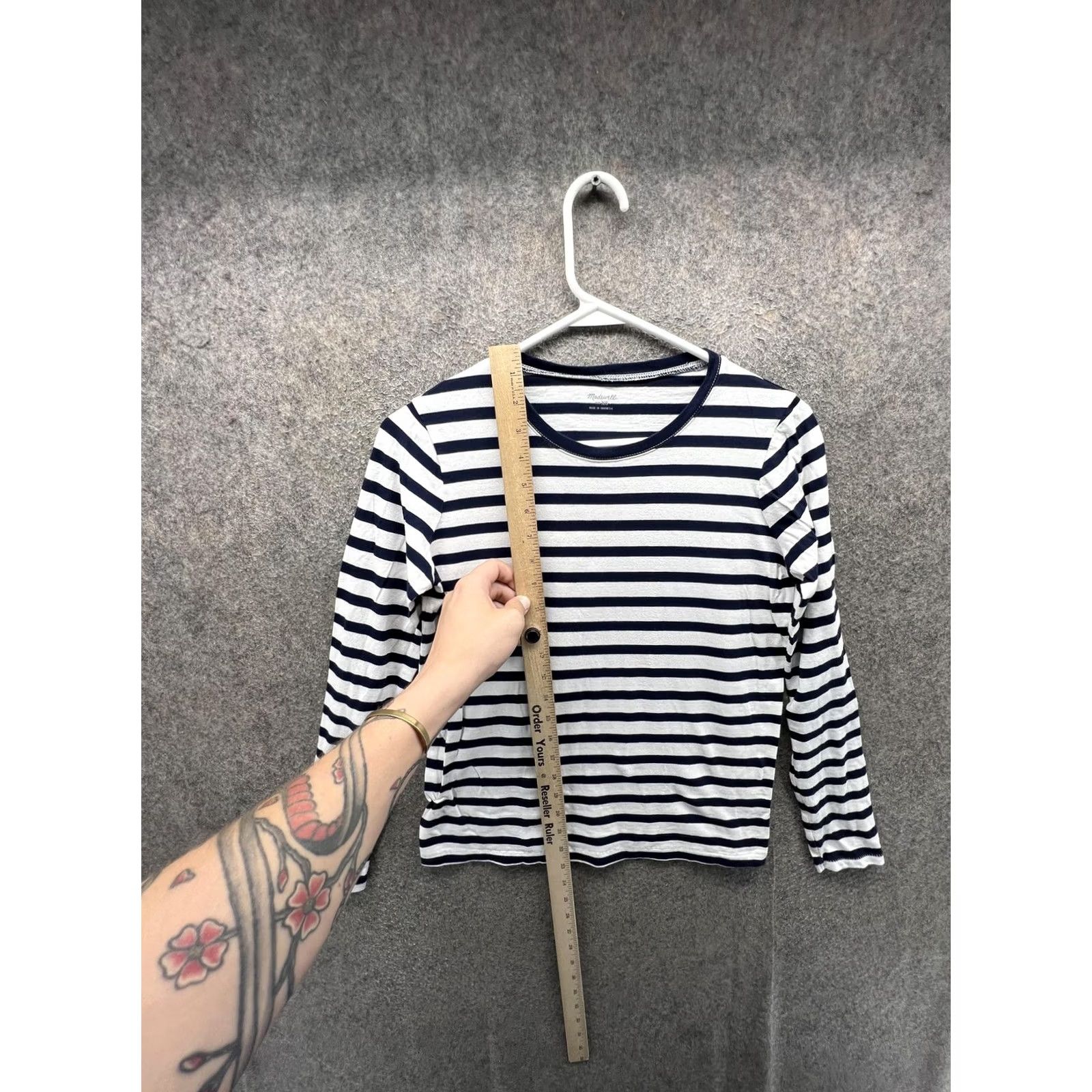 Madewell Madewell Shirt Womens XS Blue Stripe Nautical Crew Neck Long Sleeve Jersey Top Size XS / US 0-2 / IT 36-38 - 3 Thumbnail